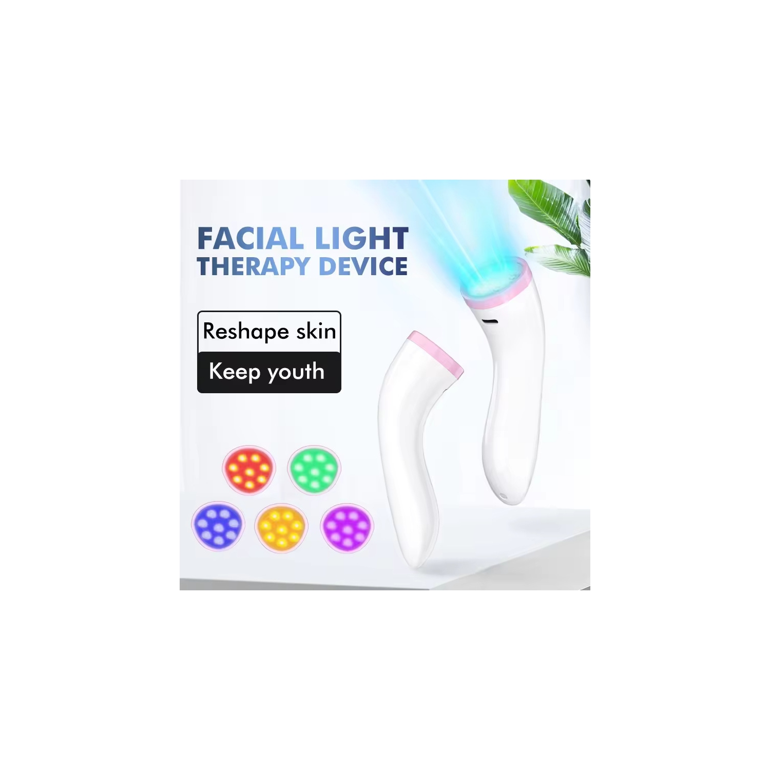 Appareil de thérapie à la lumière bleue rouge Utilisation LED Appareil de beauté photon léger Anti-âge Peau de photon Revitalisation