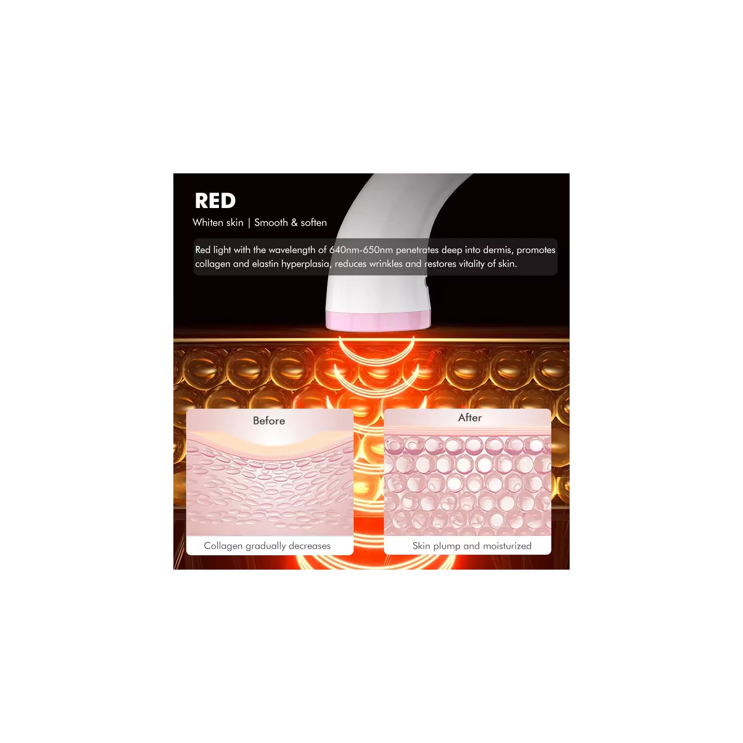 Appareil de thérapie à la lumière bleue rouge Utilisation LED Appareil de beauté photon léger Anti-âge Peau de photon Revitalisation