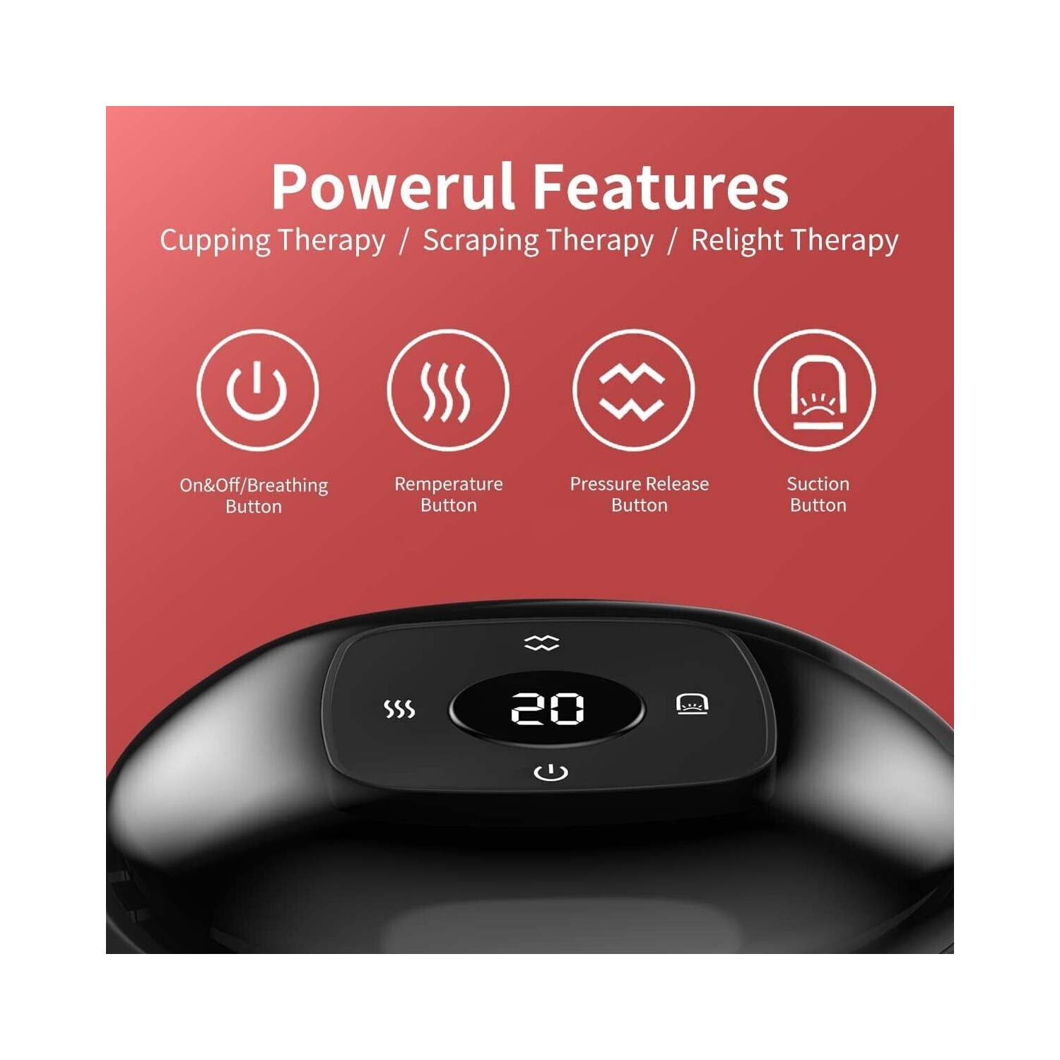 Smart Electric Cupping Massage Suction Vacuum Scraping Therapy Machine 12 Level