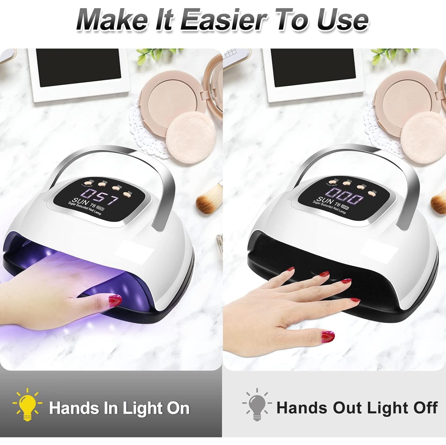 UV Nail Lamp,Dryer 220W Light for Nails with 4 Timers LED Lamp Gel Polish Kit,Professional Art Tools Automatic Sensor