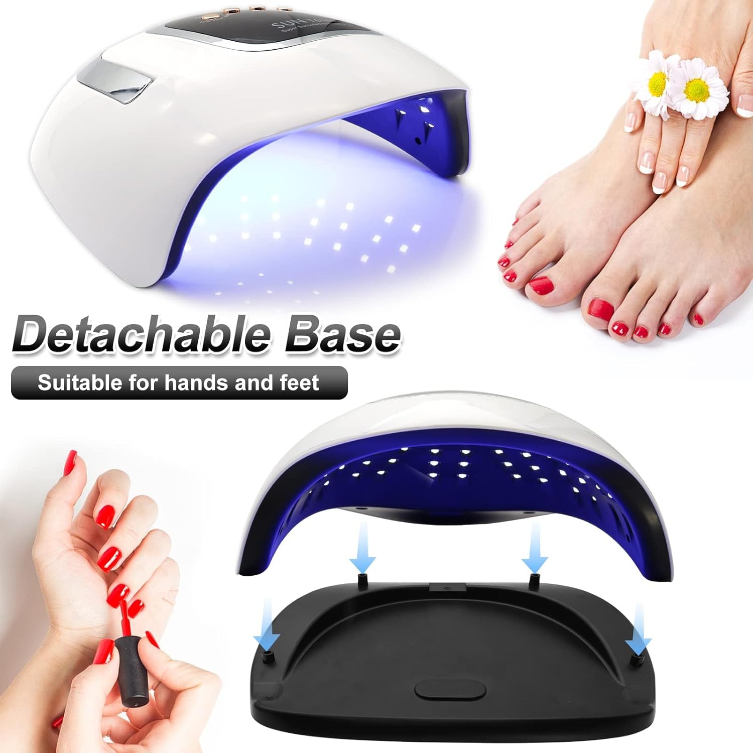 UV Nail Lamp,Dryer 220W Light for Nails with 4 Timers LED Lamp Gel Polish Kit,Professional Art Tools Automatic Sensor