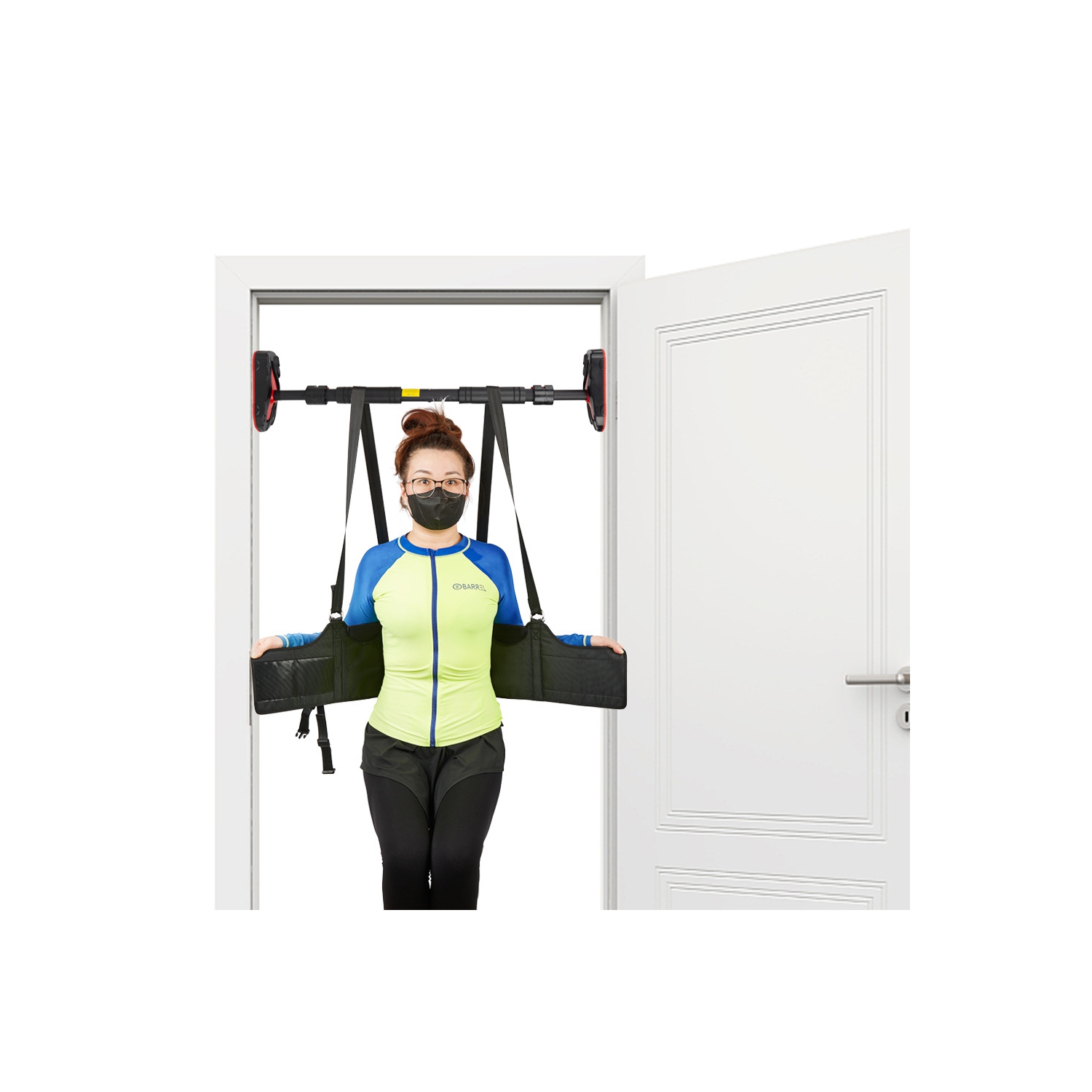 Back Stretcher Belt Lumbar Traction Spinal Decompression Belt Harness Back Stretch Device Pain Relief Back Belt(Size M)