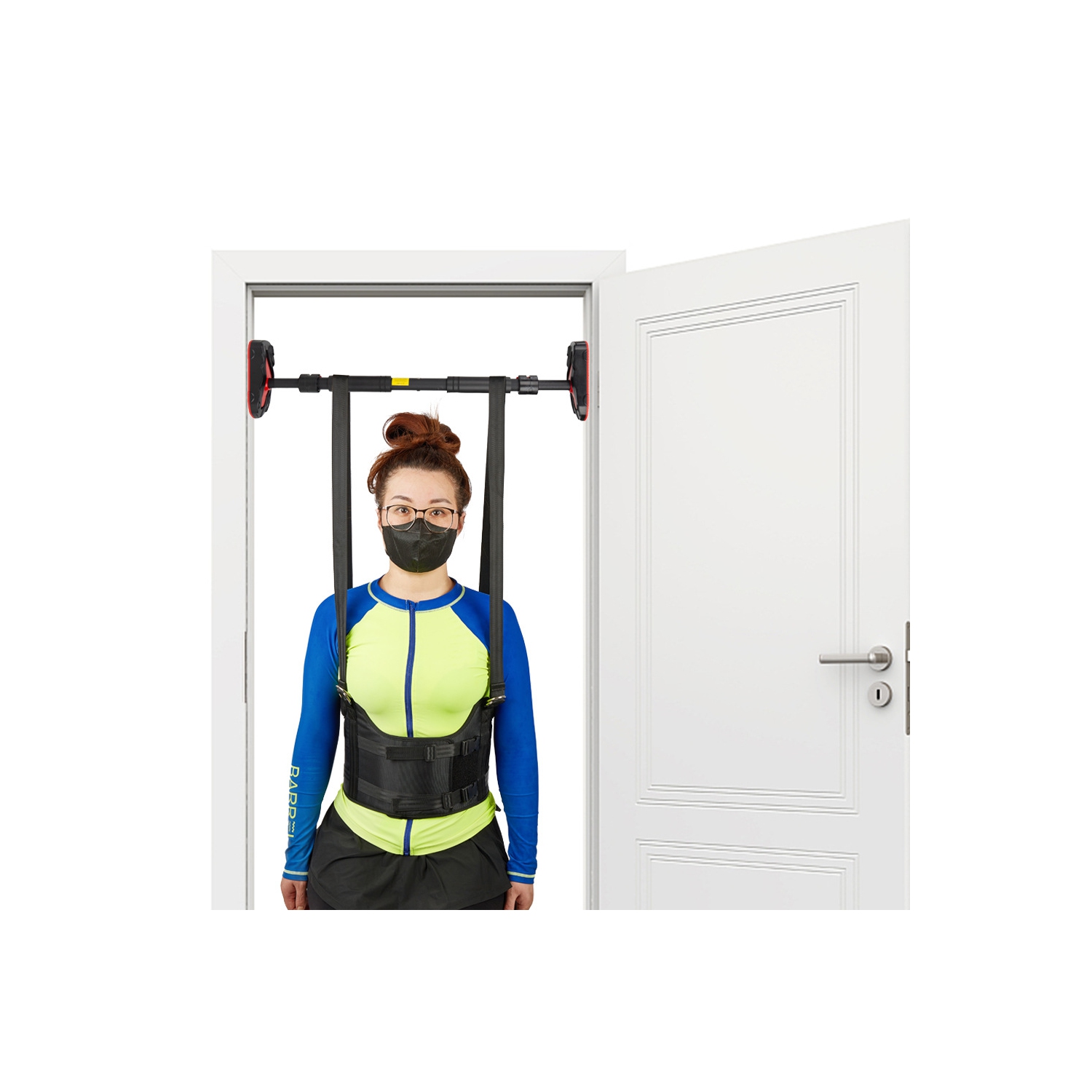 Back Stretcher Belt Lumbar Traction Spinal Decompression Belt Harness Back Stretch Device Pain Relief Back Belt(Size M)