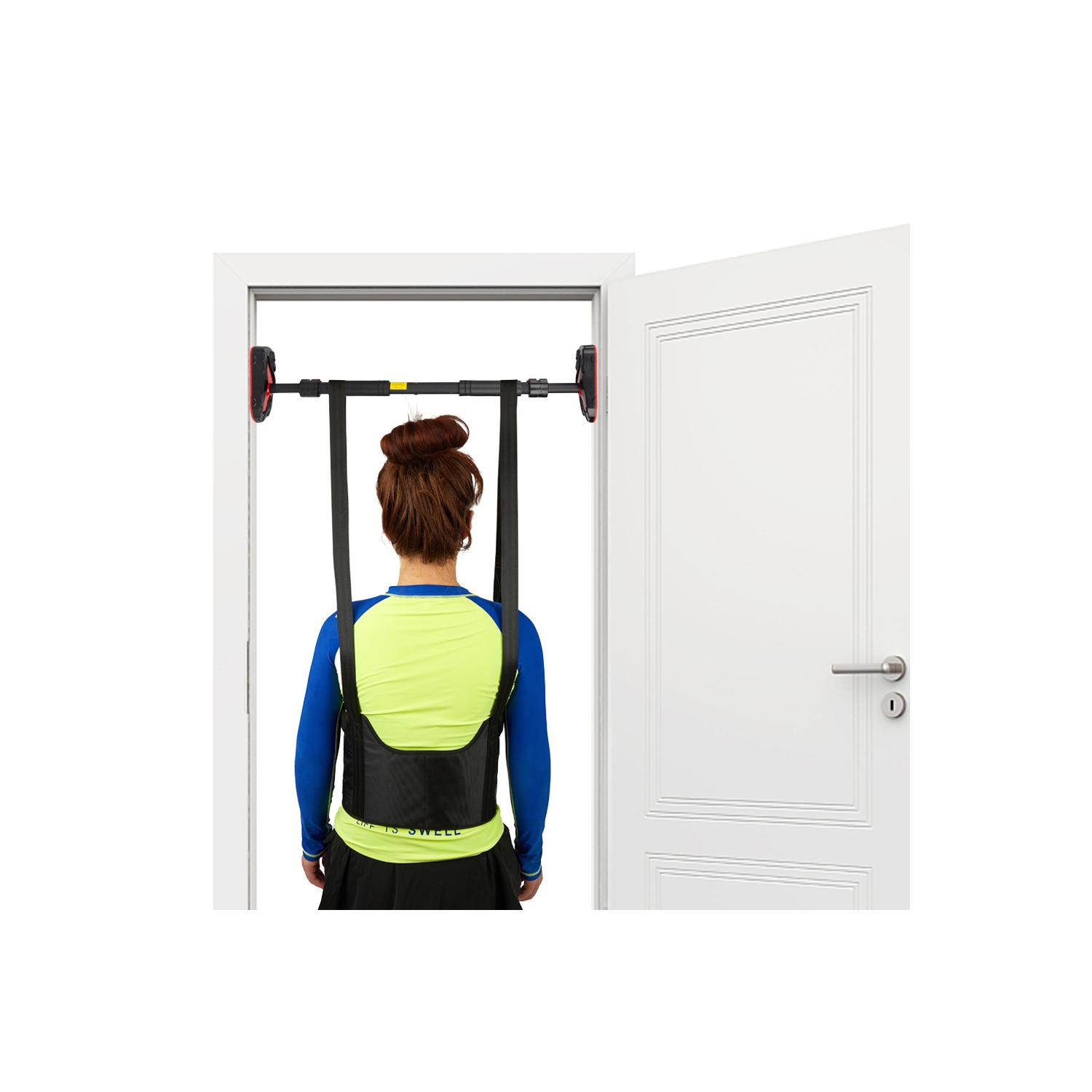 Back Stretcher Belt Lumbar Traction Spinal Decompression Belt Harness Back Stretch Device Pain Relief Back Belt(Size M)