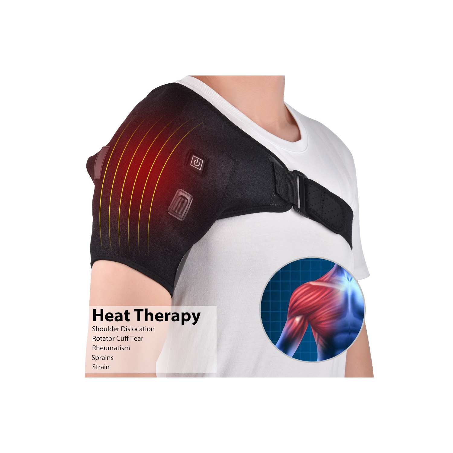 Electric Heating Shoulder Strap Hot Compress Shoulder Heat Therapy Pad Shoulder Back Breathable Strap