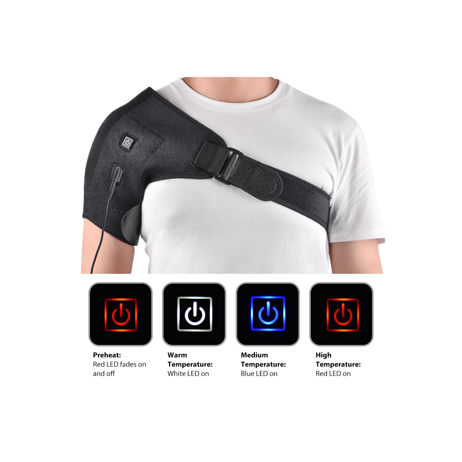 Electric Heating Shoulder Strap Hot Compress Shoulder Heat Therapy Pad Shoulder Back Breathable Strap