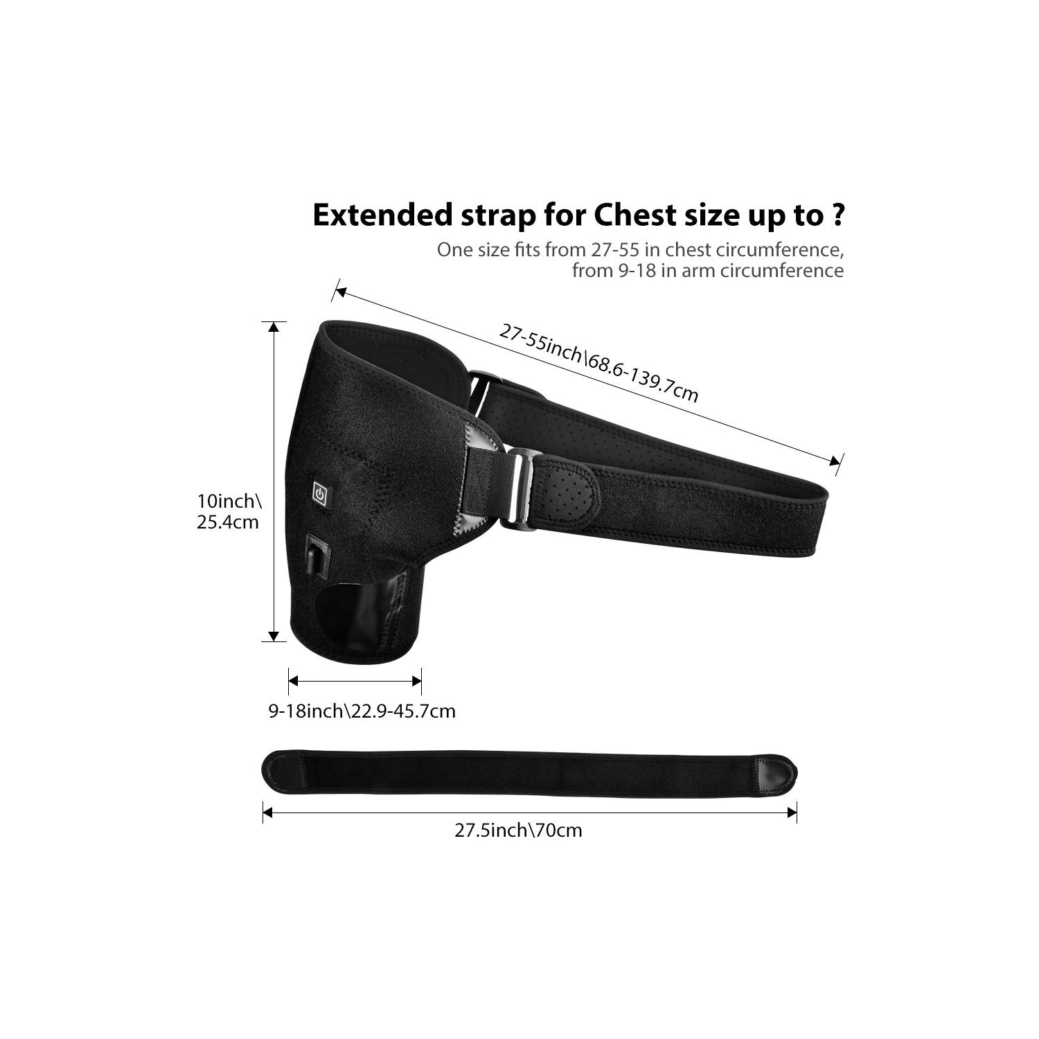 Electric Heating Shoulder Strap Hot Compress Shoulder Heat Therapy Pad Shoulder Back Breathable Strap