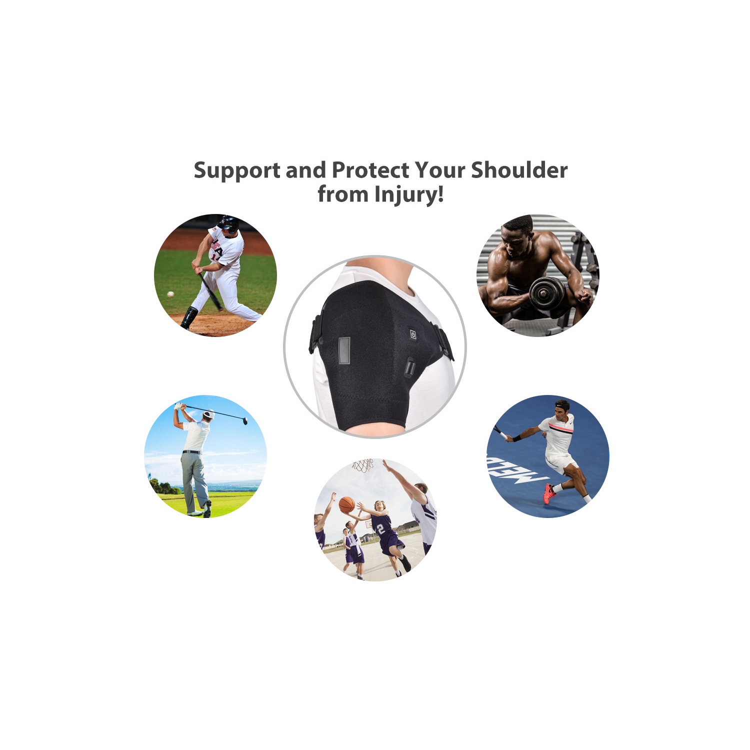 Electric Heating Shoulder Strap Hot Compress Shoulder Heat Therapy Pad Shoulder Back Breathable Strap