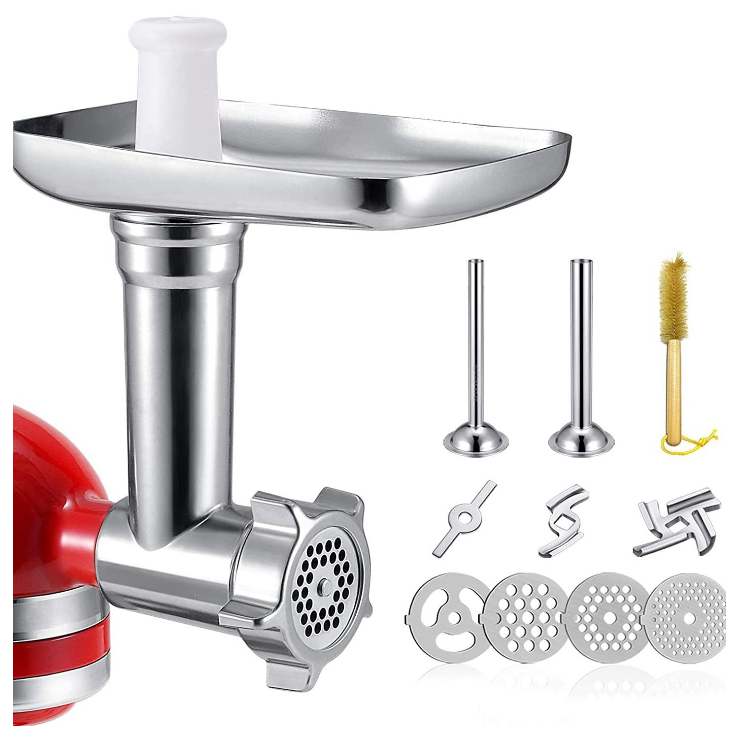 Metal Meat Grinder Attachment for KitchenAid Stand Mixer,Sausage Stuffer Attachment