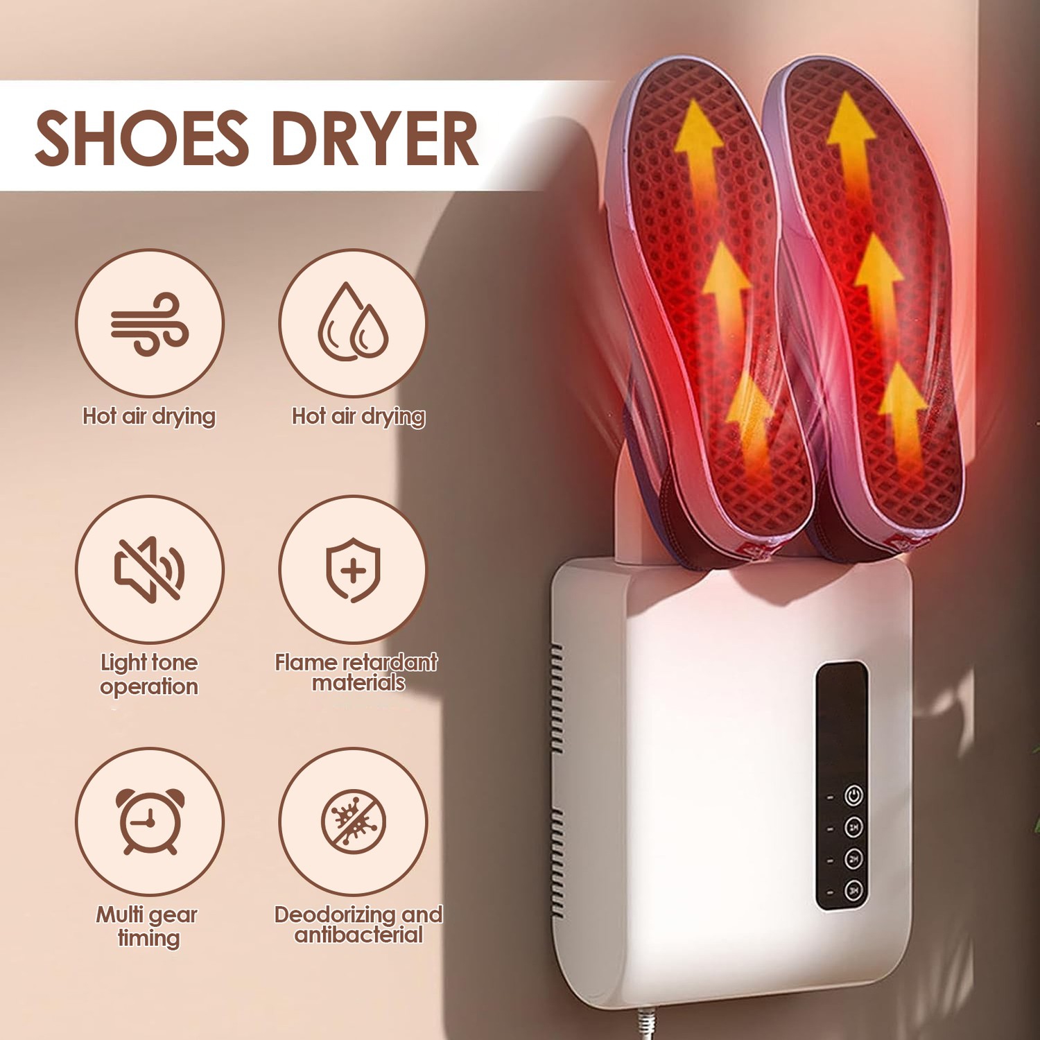 Séchoir à chaussures électriques , Cuire gants de séchage Machine de stérilisation Bottes Drier Protecteur de pied Déodorant Désodorisant pour