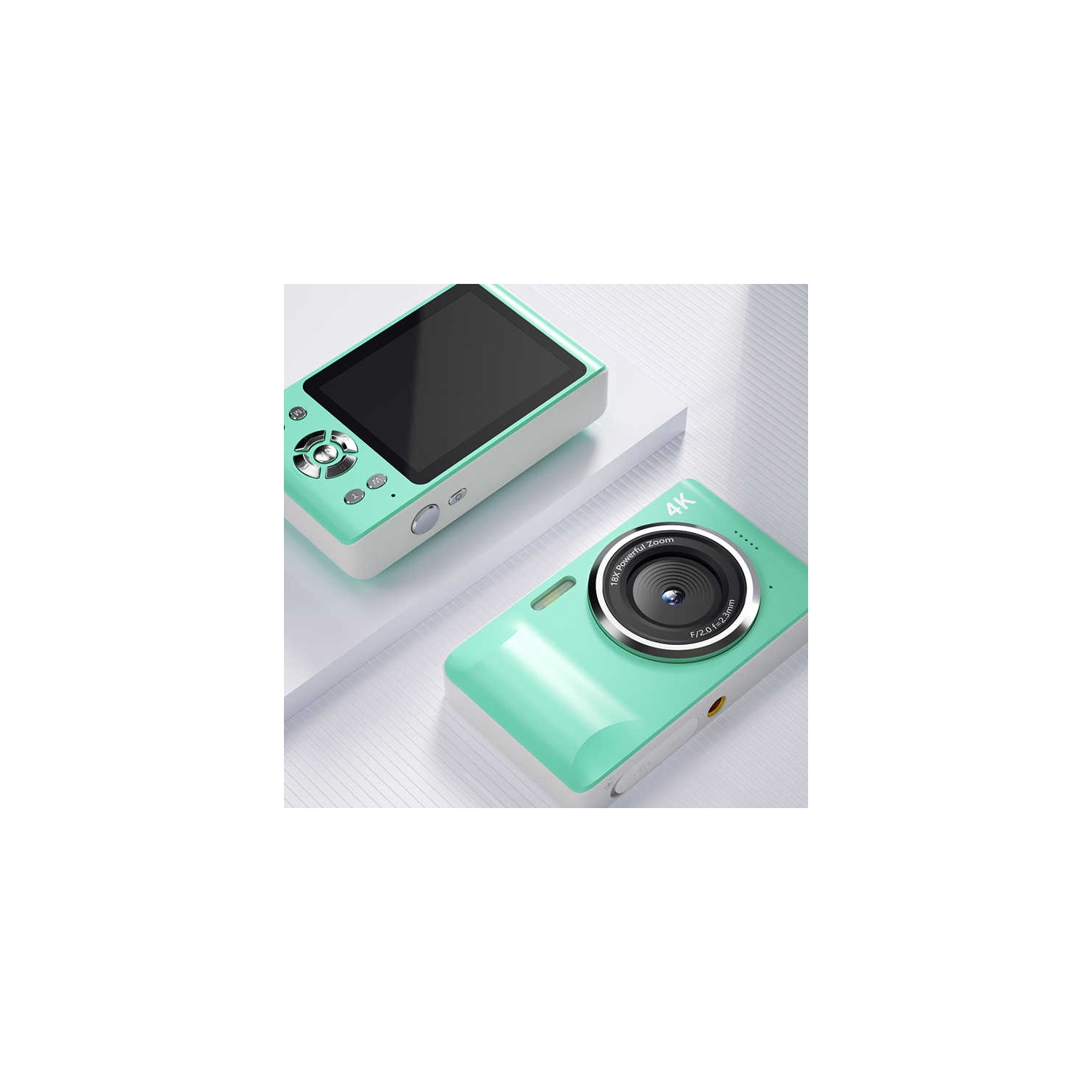 FC001 48MP Mini Digital Camera Portable Video SLR Camera 2.8 Inch IPS Screen 4K Recording Function CMOS Imaging - Green