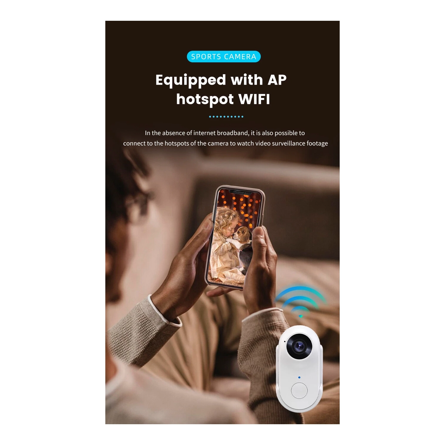 1080P Thumb Camera Sports DV Pet Mobile Cycling Pocket Enregistreur Sports Cam Driving Recorder - Blanc