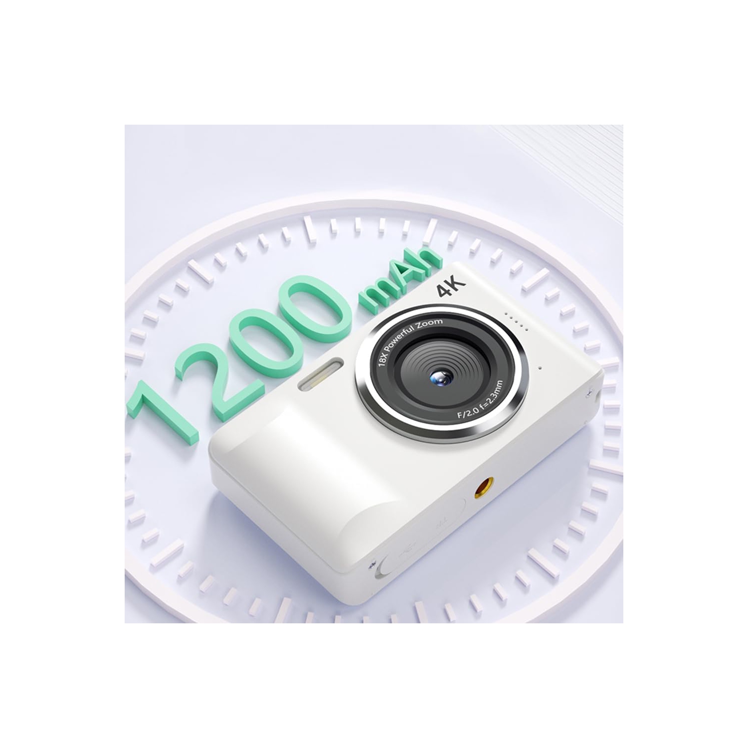 FC001 48MP Mini Digital Camera Portable Video SLR Camera 2.8 Inch IPS Screen 4K Recording Function CMOS Imaging - White