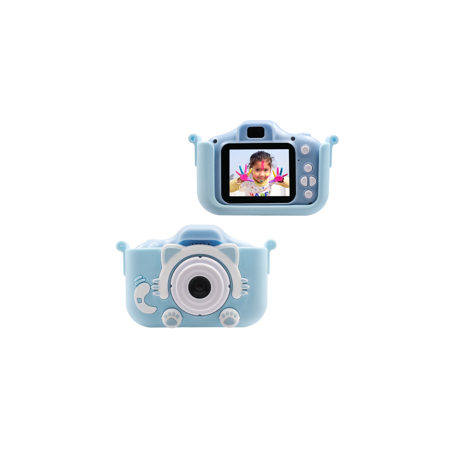 Children's camera handheld photo shooting fool HD camera digital X200 children's camera toy gift - blue