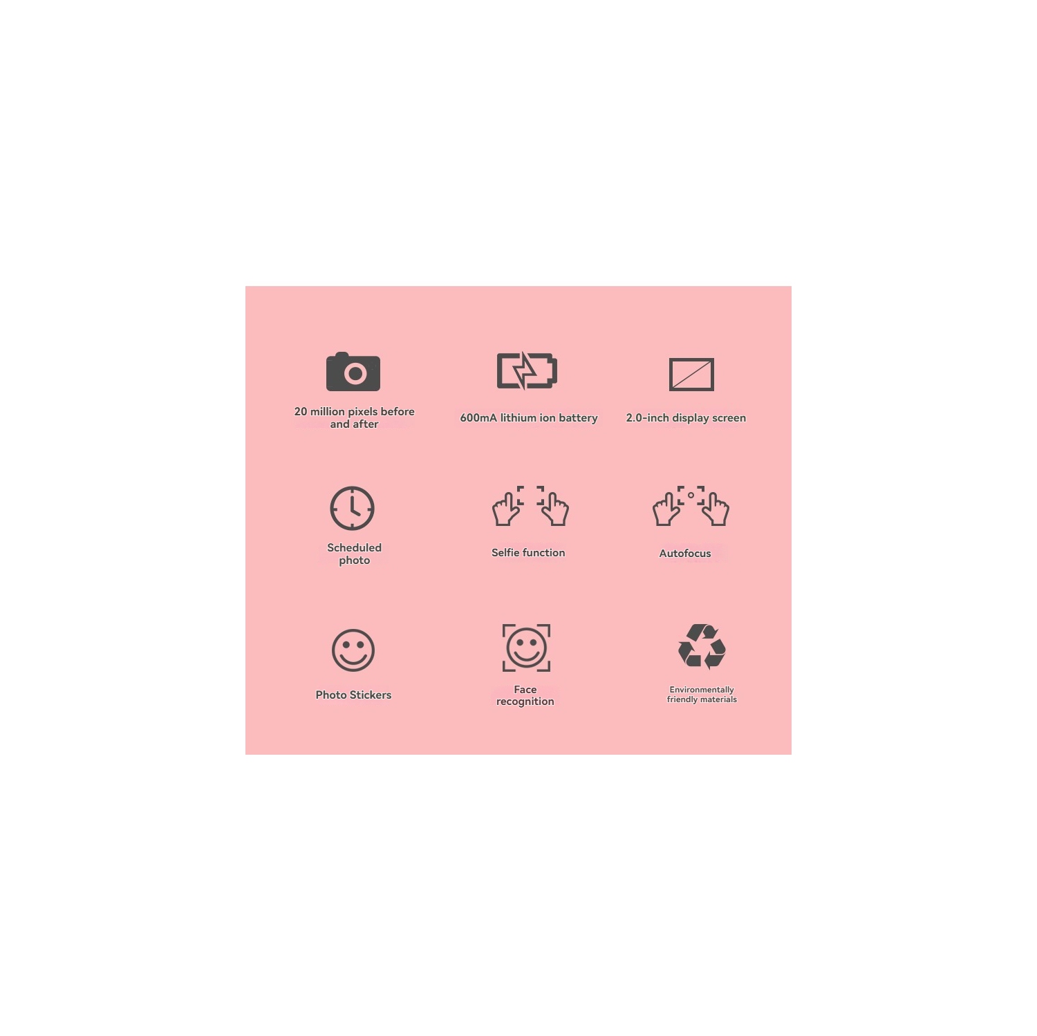 Children's camera handheld photo shooting fool HD camera digital X200 children's camera toy gift - pink