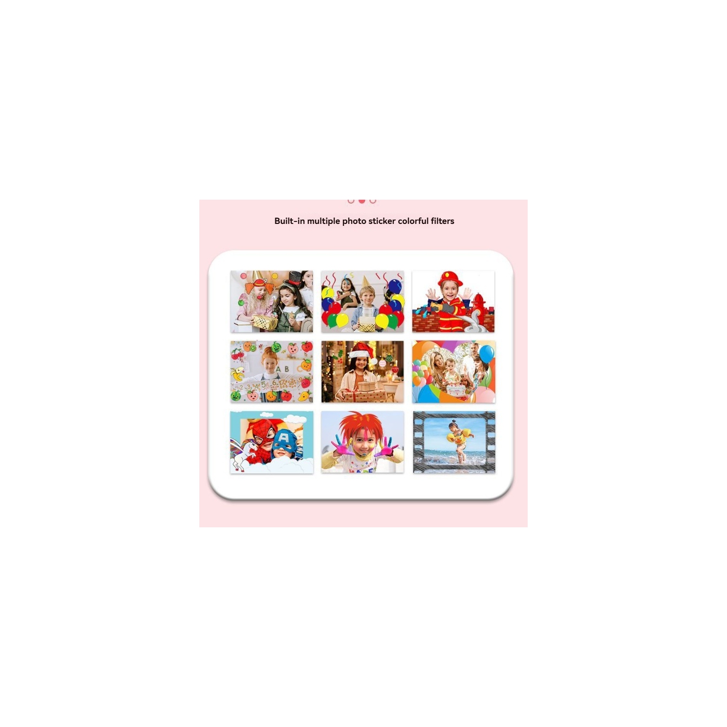 FAD Swimming Waterproof Children's Camera HD Dual Screen Selfie Student Gift Mini Children's Camera - Pink