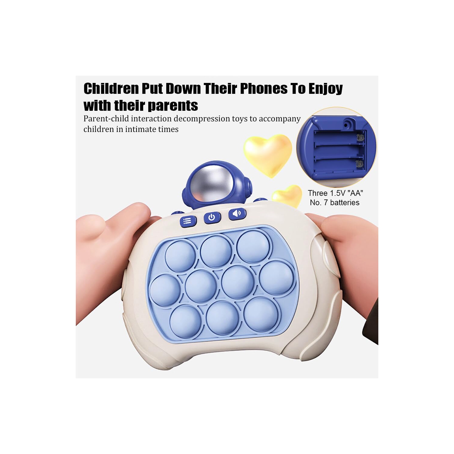 Jouets, Machine Games Educational Pop Games Flash Fast Push Training Attention, Electronic Sensor Games Portable Pop Games pour garçons Astronaut -