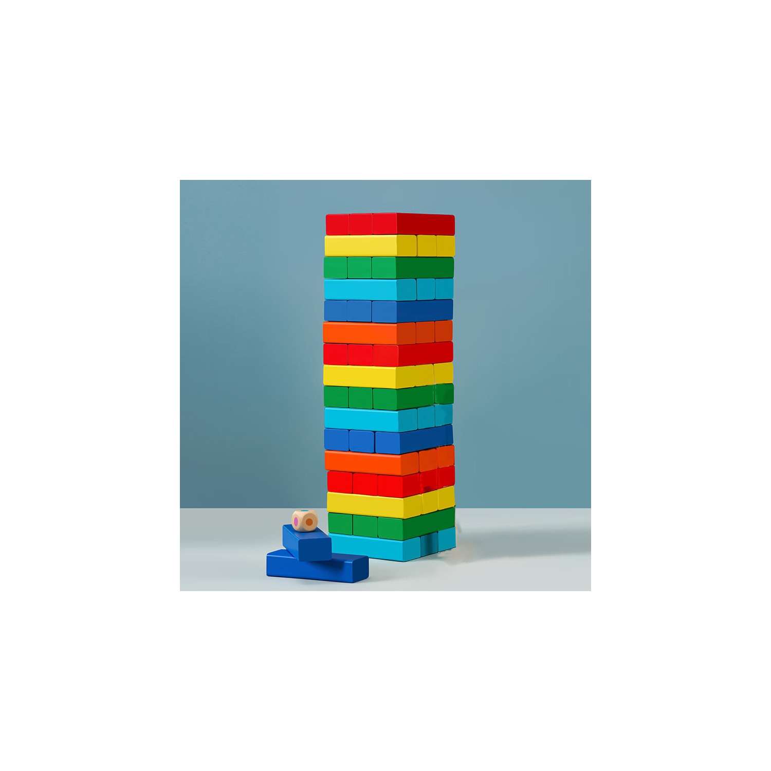 Children's board game building blocks toys parent-child interactive lottery educational wooden stacking