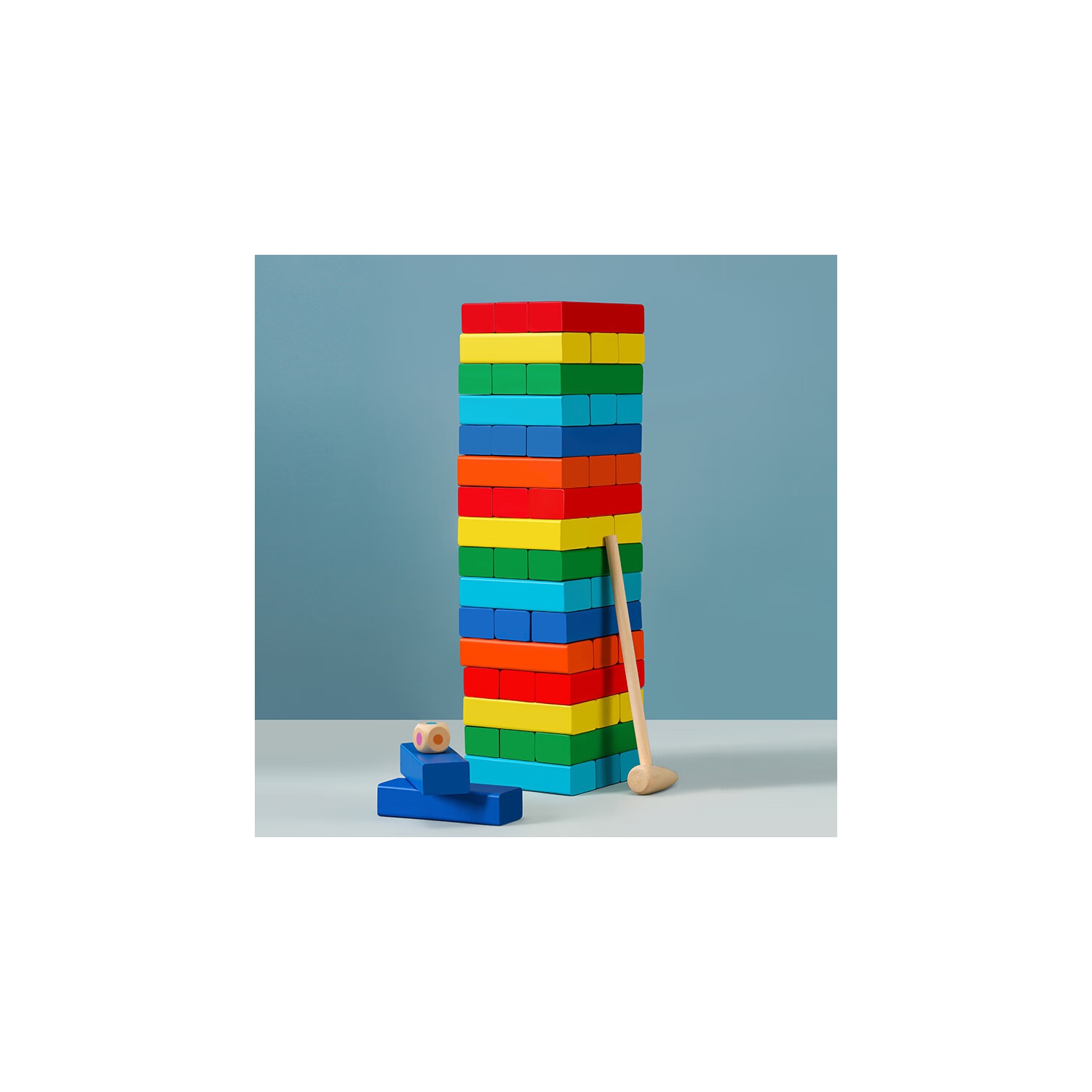 Children's board game building blocks toys parent-child interactive lottery educational wooden stacking