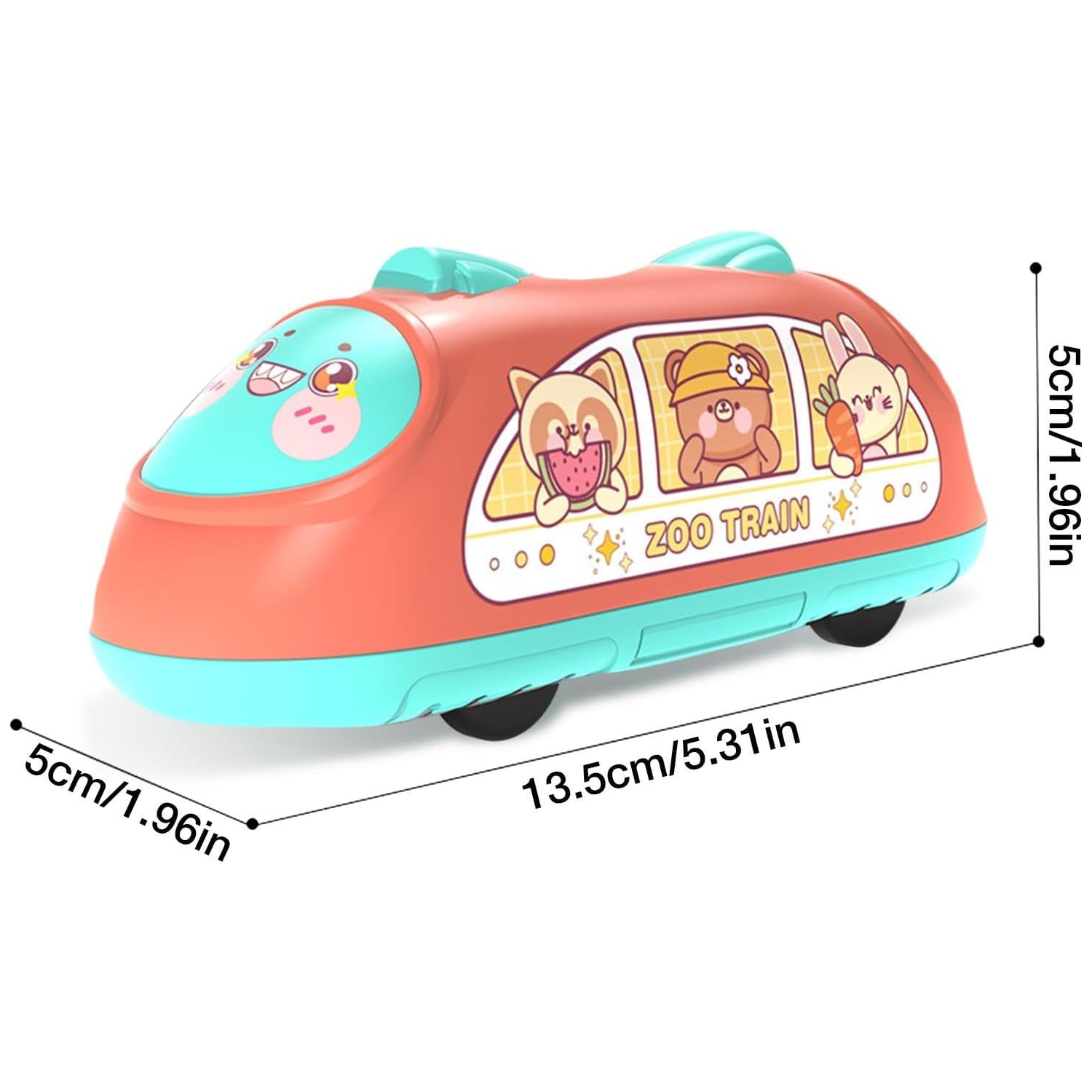 Children's inertia pull back car toy-high-speed railway model toy-red
