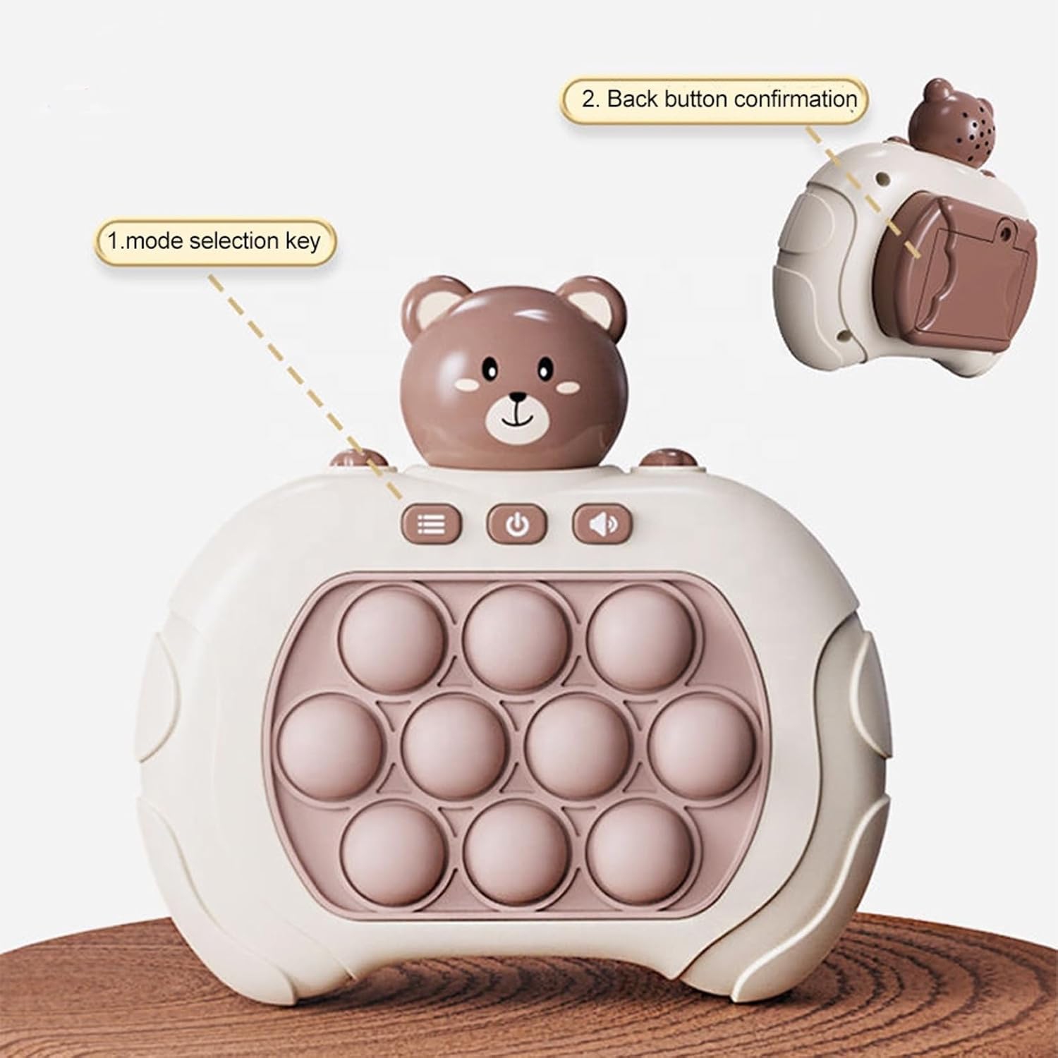 Electronic Toys - Teddy Bear Squeeze Toys Click & Play Whack-a-Mole Toys Quick Push Game Console
