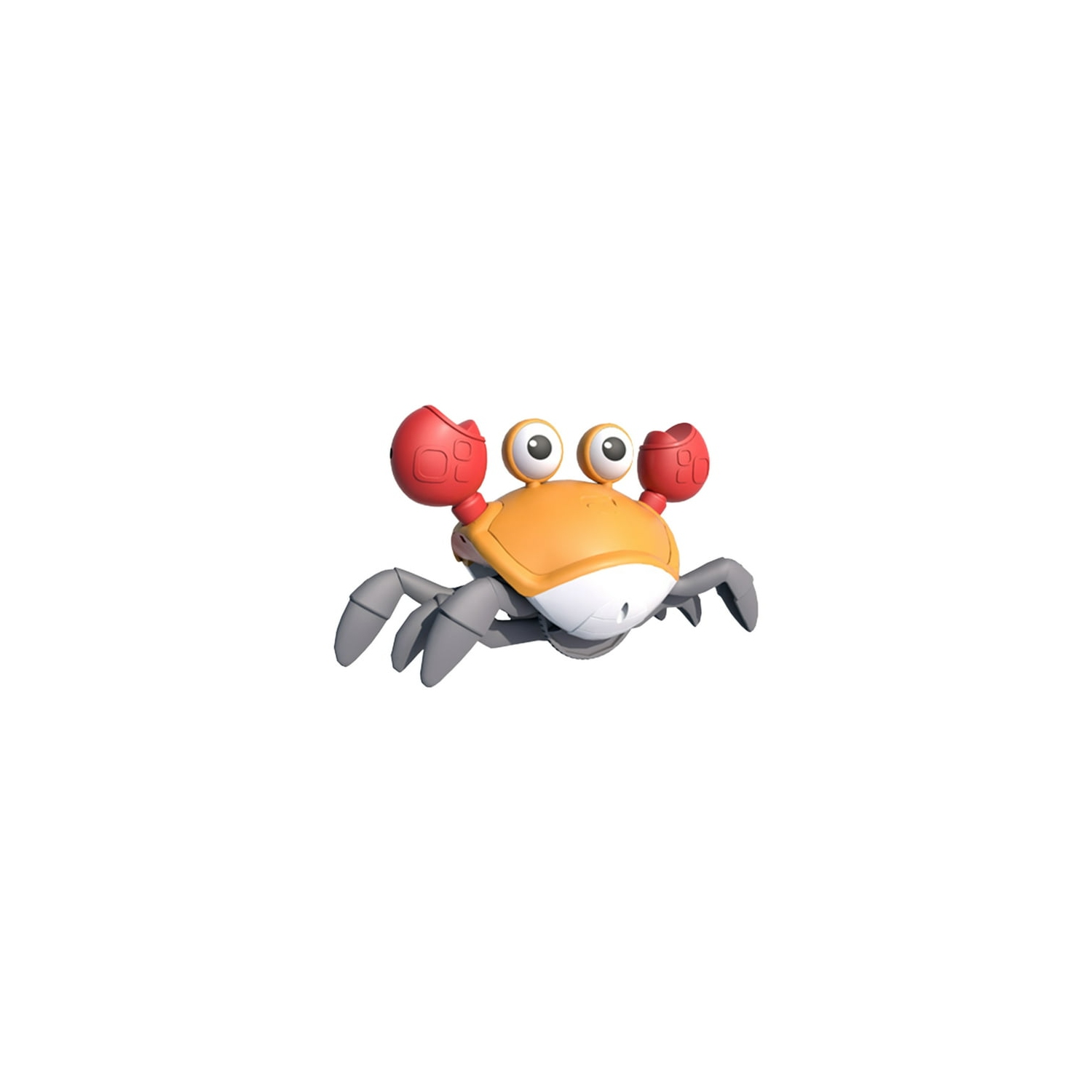Crawling Crab Toy with Music Control, Tummy Time, Interactive Walking Dancing Toy, Fun Birthday Gift Entertainment for Boys Girls Pets Dogs - Orange