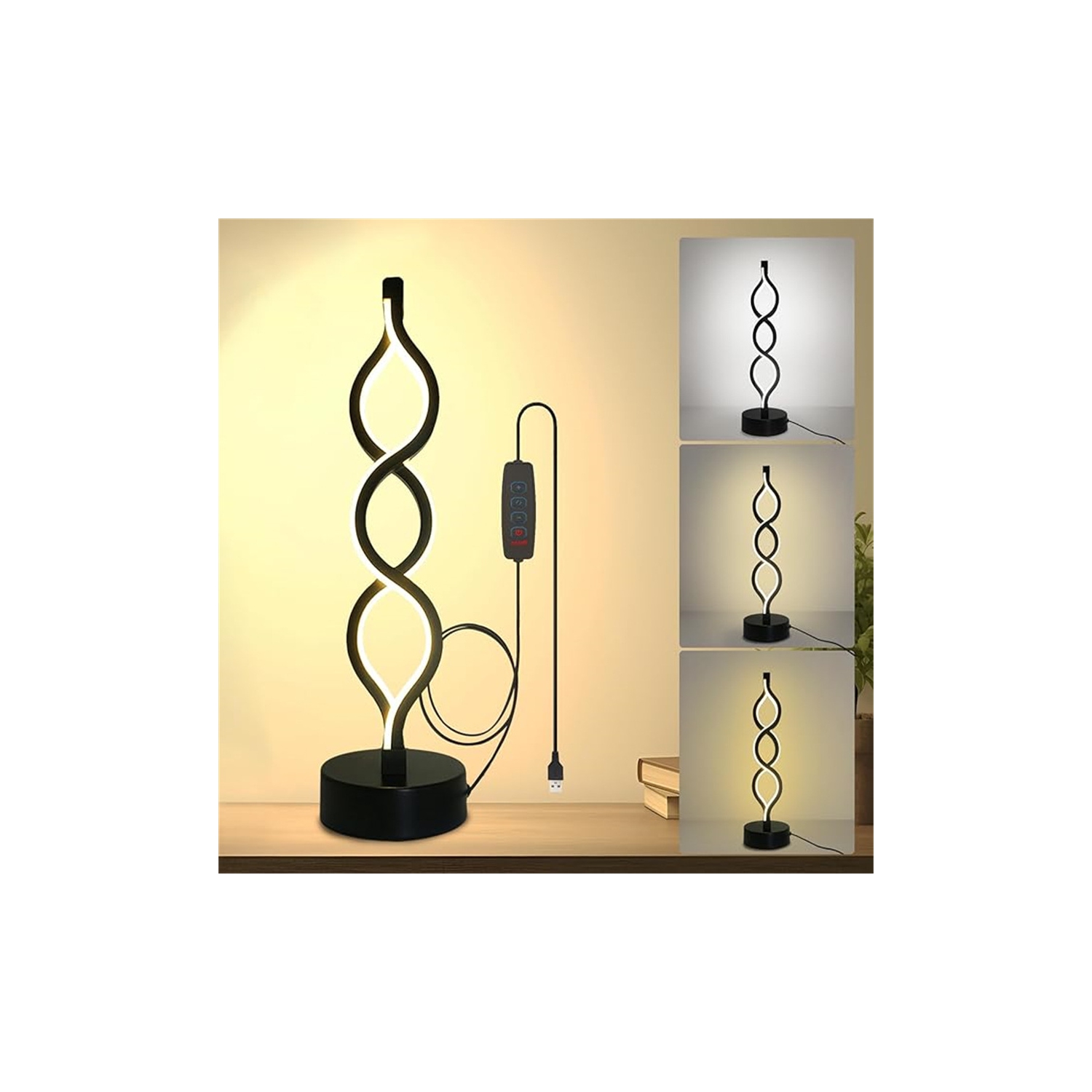 Touch control three-mode bedside lamp | Nordic minimalist design | USB charging table lamp | creative night light for study and bedroom