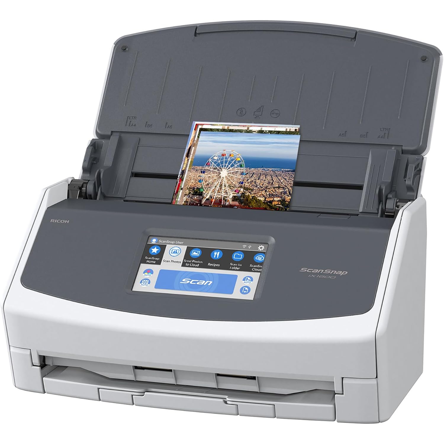 ScanSnap iX1600　スキャナー　富士通　FUJITSU Ricoh Scanners - ScanSnap iX1600 - Touch Screen Desktop Scanner