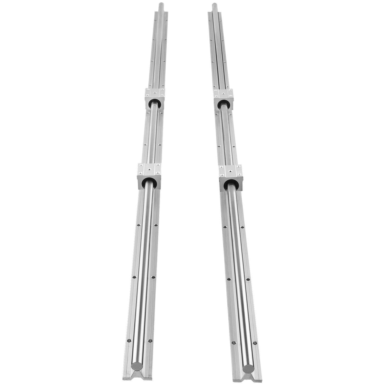 VEVOR SBR16 1500mm Linear Guide Rail Set, 2 PCS 59 in/1500 mm SBR16 Guide Rails and 4 PCS SBR16UU Slide Blocks, Linear Rails and Bearings Kit for