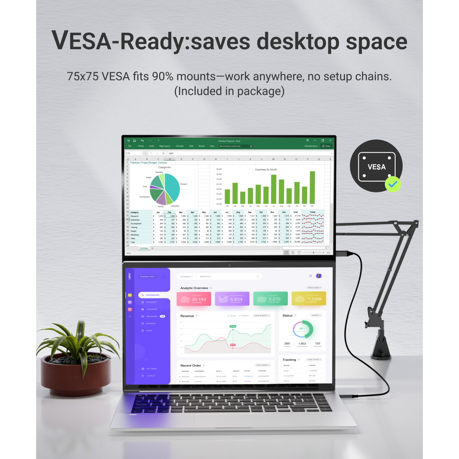 Moniteur portatif d'Ingnok, moniteur FHD 15p IPS 1080,6&nbsp;po avec port USB-C HDMI, écran portatif pour portable Mac PC Phone Switch PS5,