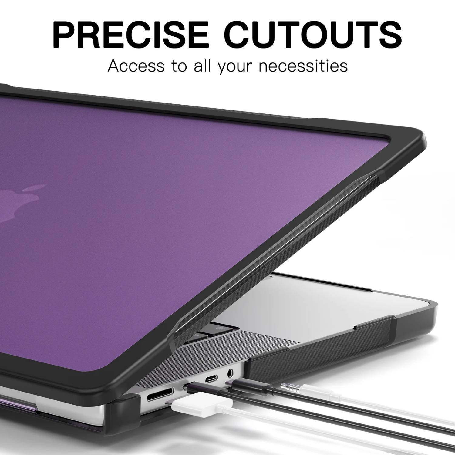 Étui pour MacBook Air 13,6&nbsp;po A3240 A2681 A3113 - Coque rigide robuste robuste - Noir