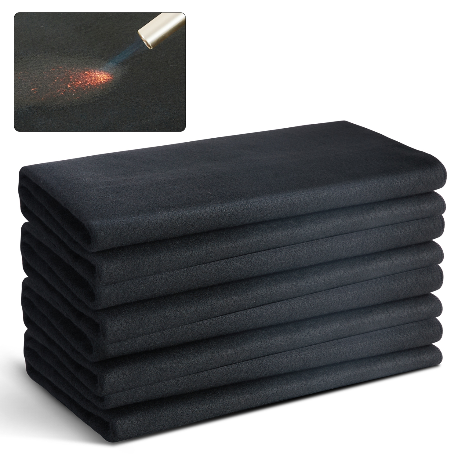 VEVOR 37" x 36" Carbon Felt Welding Blanket 4 Pack, Flame Retardant Welding Blanket, Up To 1800°F Heat Resistant Blanket Set, Cuttable Carbon Fiber