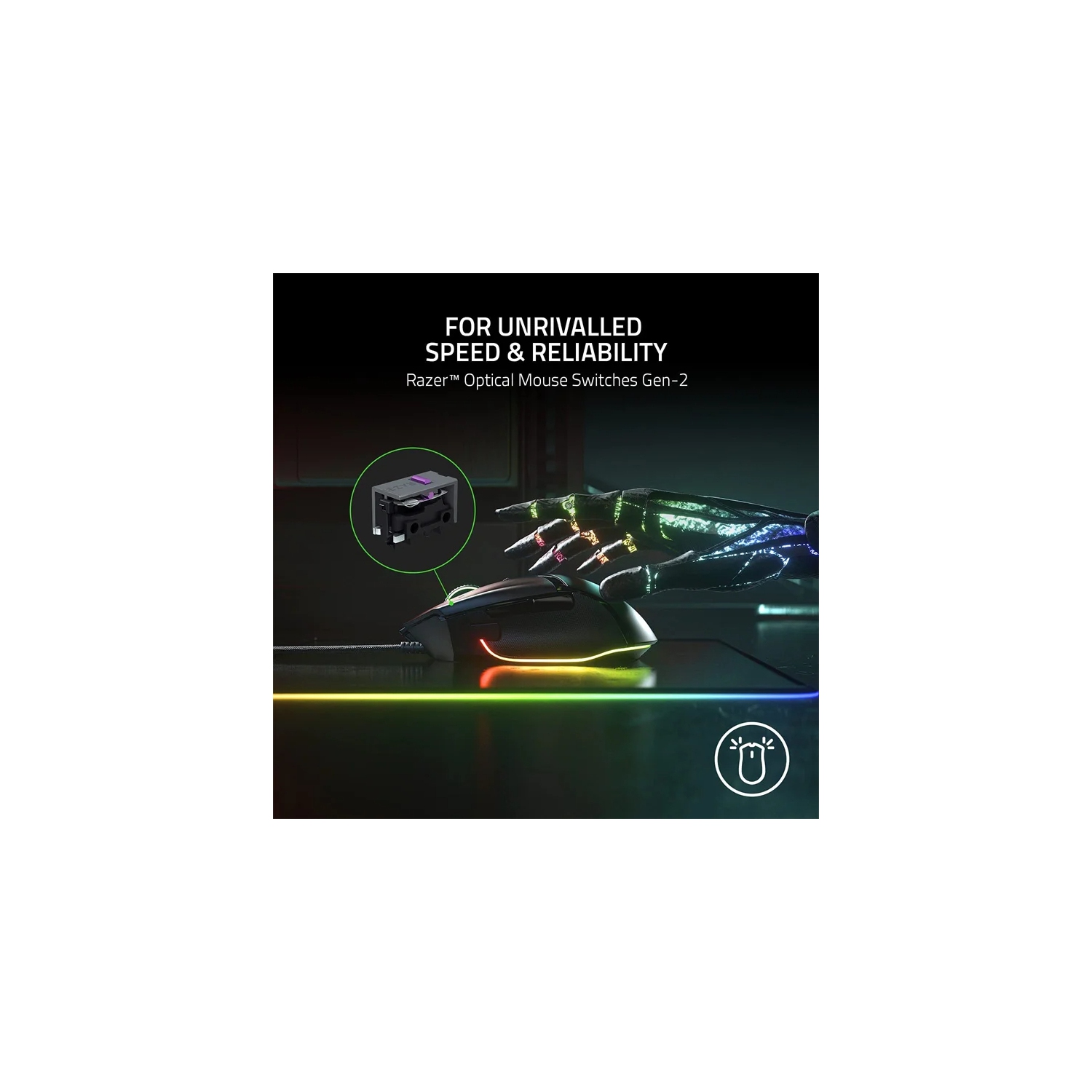 Souris de jeu personnalisable Basilisk V3 de Razer, 26000 ppp, boutons macro 10+1, 11 zones d'éclairage RVB Chroma
