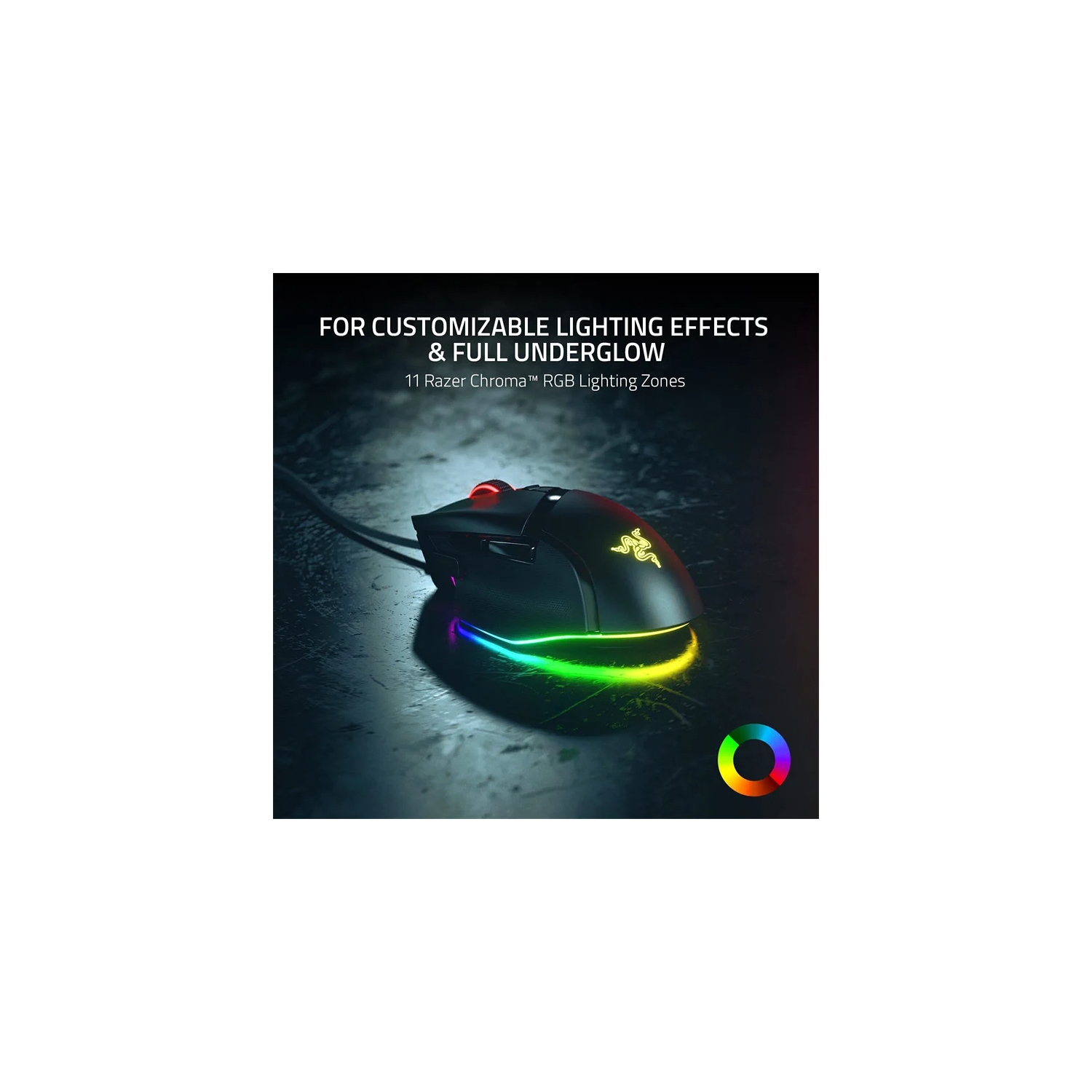 Souris de jeu personnalisable Basilisk V3 de Razer, 26000 ppp, boutons macro 10+1, 11 zones d'éclairage RVB Chroma