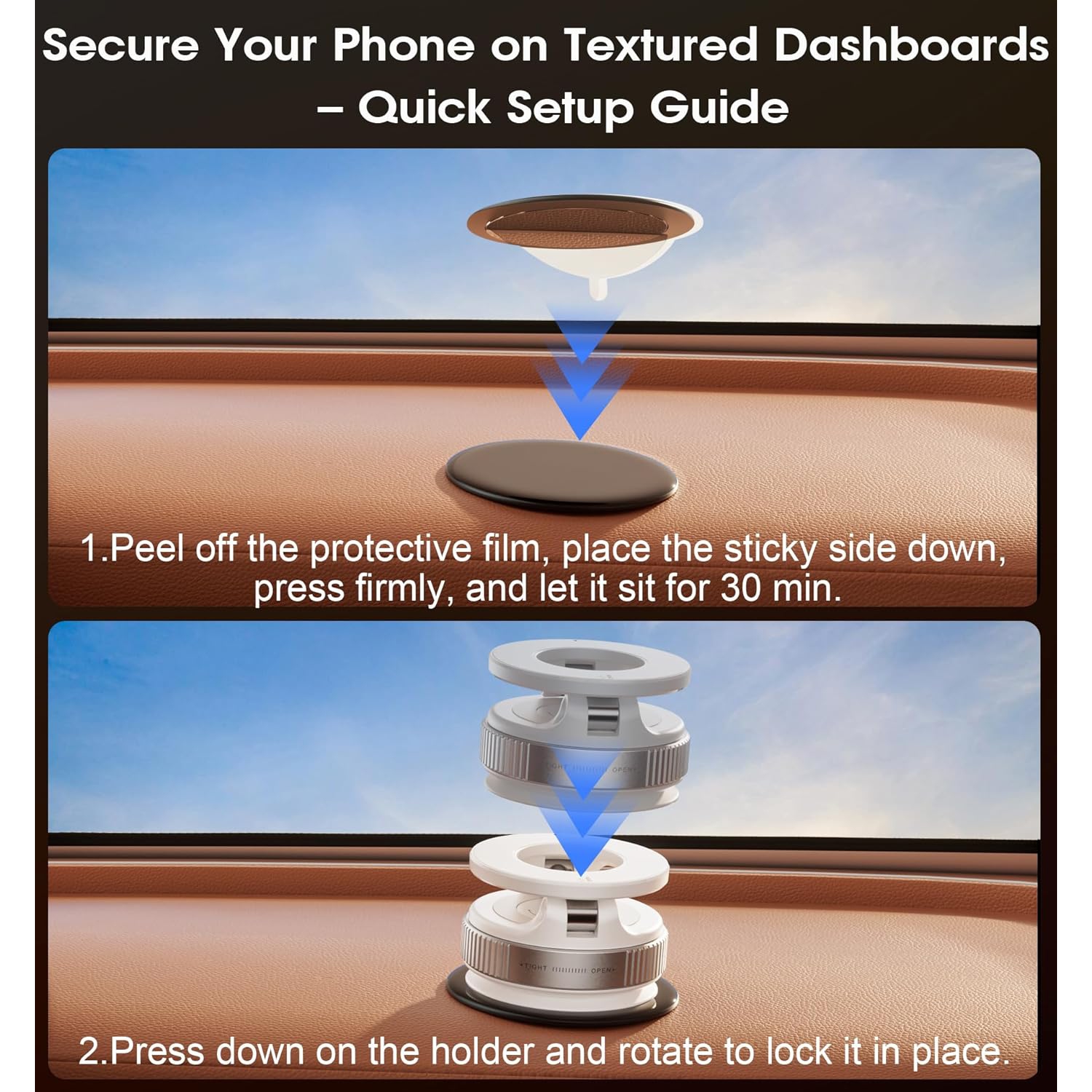 Strong Magnetic Car Phone Holder for MagSafe Ultra Vacuum Suction Cup Phone Mount 360° Cell Phone Holders for Your Car Accessories for iPhone 16 15