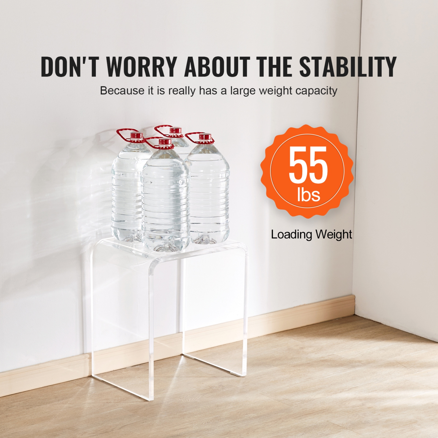 VEVOR 2 pcs Acrylic End Table, C-Shaped Lucite Side Tables, Clear Acrylic Side Table for Drink, Food, Snack used in Living Room, Bedroom, and Study