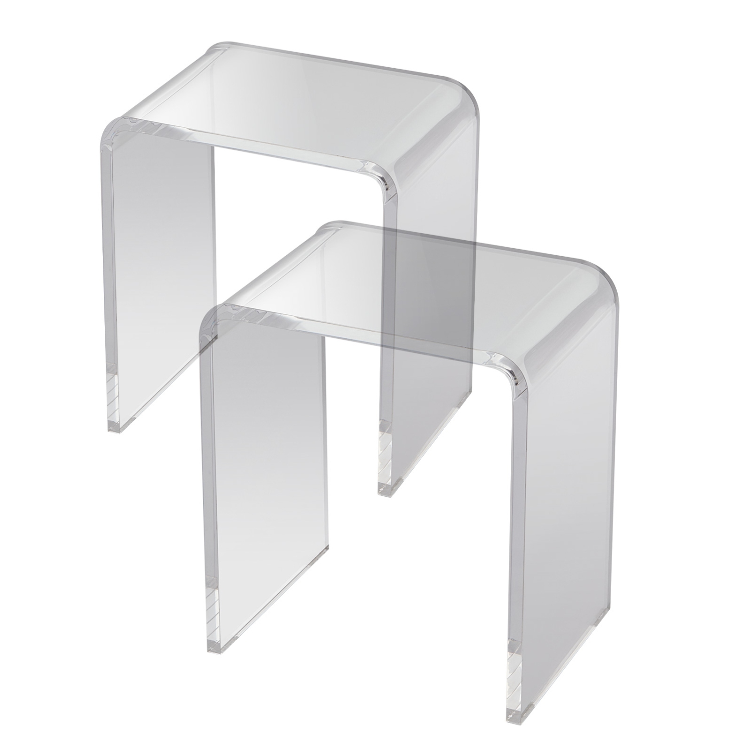 VEVOR 2 pcs Acrylic End Table, C-Shaped Lucite Side Tables, Clear Acrylic Side Table for Drink, Food, Snack used in Living Room, Bedroom, and Study