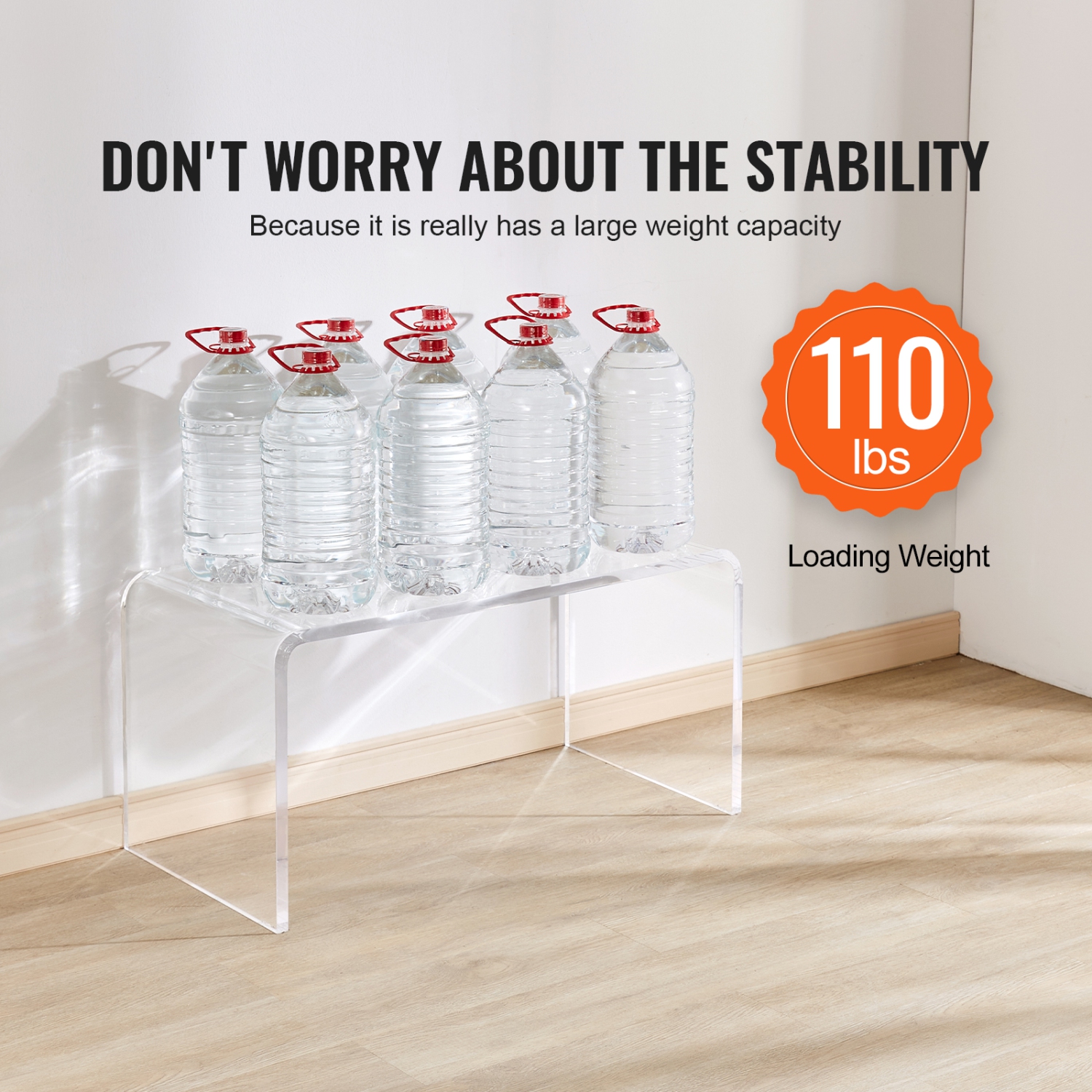 VEVOR 16.3 inch high Acrylic Coffee Table, C-Shaped Clear Acrylic End Table, Transparent Acrylic Side Table, for Coffee, Drink, Food, Snack used in