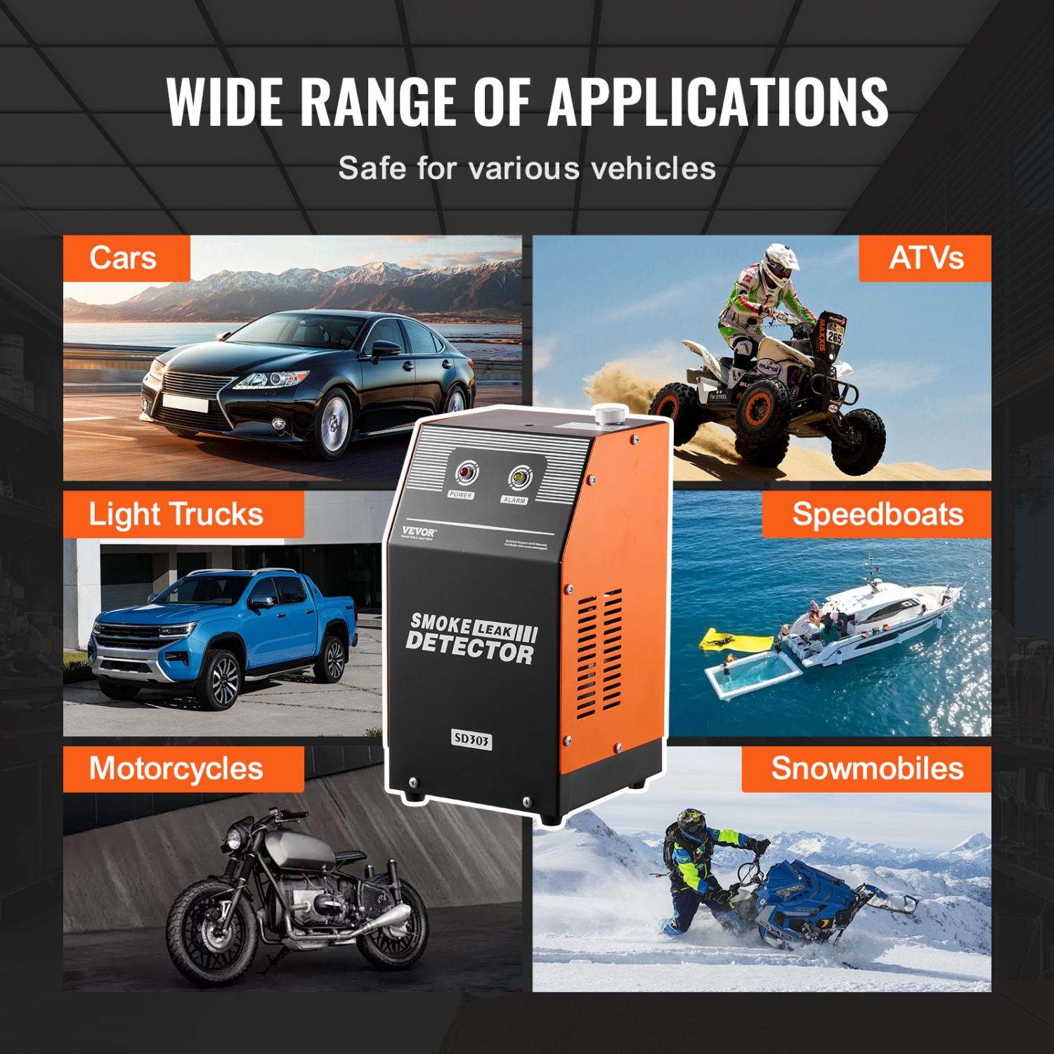 VEVOR Automotive Smoke Machine Leak Detector, EVAP Smoke Machine Leak Tester with Built-in Air Pump, Dual-Mode Vacuum Pipeline Fuel Diagnostic