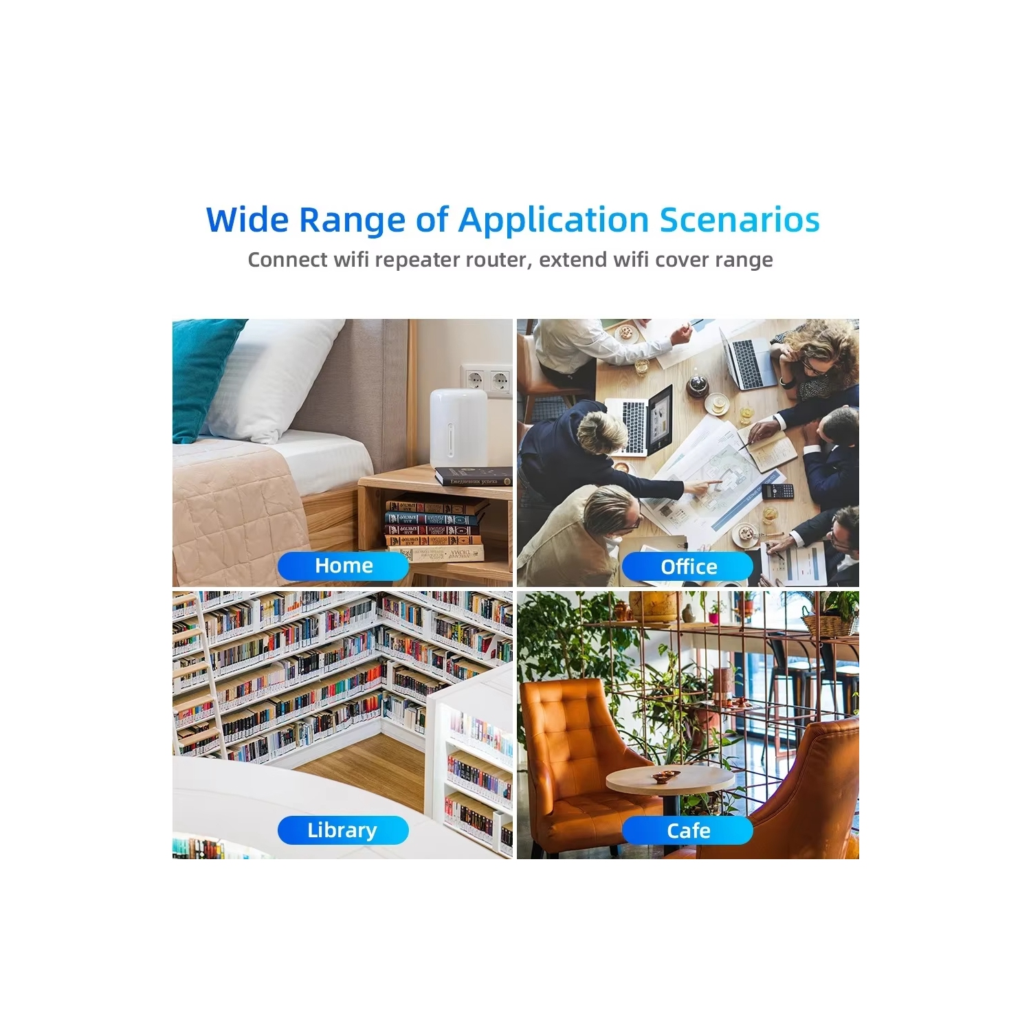 Répéteur Wi-Fi 5 GHz Routeur 1200Mbps Prolongateur Wi-Fi Amplificateur de signal Wi-Fi bibande 2,4 G/5 GHz Réseau longue portée