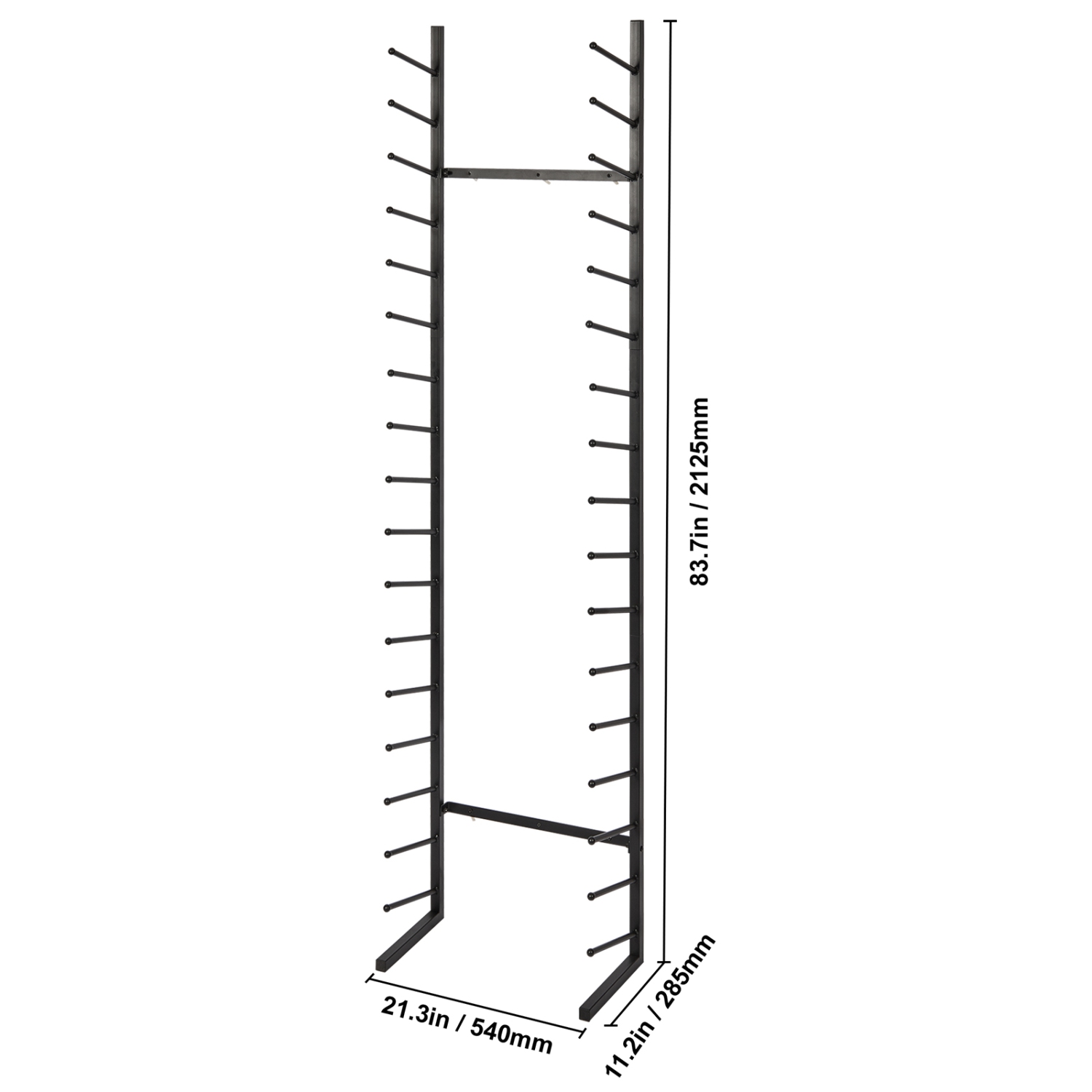 VEVOR 16-Tier Blueprint Storage Rack, Hanging Poster Display Rack, Vertical Blueprint Roll File Holder 2 Rolls/tire, Roll File Storage Rack for