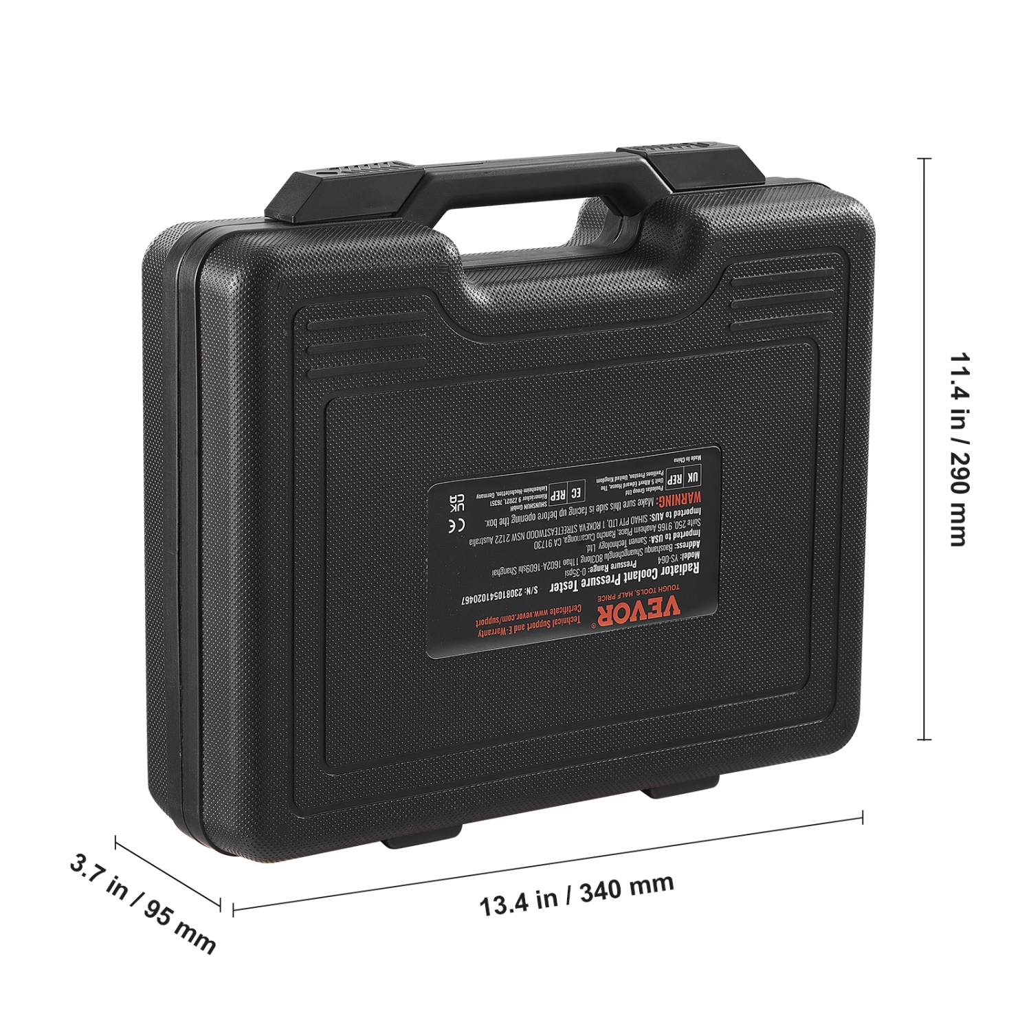 VEVOR 14 pcs Universal Radiator Pressure Tester Kit, Coolant Pressure Tester Kit with Manual Pump and Color-coded Steel Test Cap Adapters, with