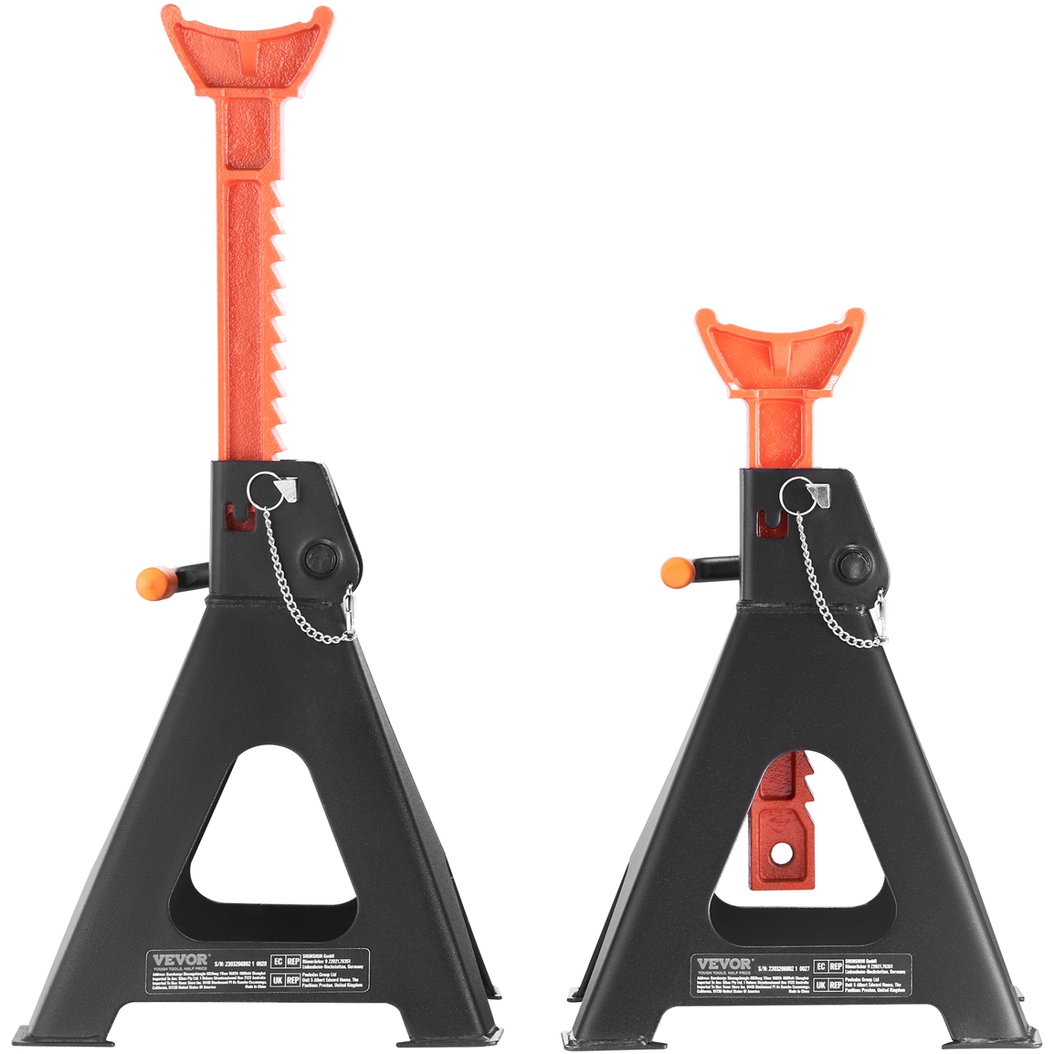 VEVOR Jack Stands, 6 Ton Capacity Car Jack Stands Double Locking, 14.2 -23 inch Adjustable Height, for lifting SUV, Pickup Truck, Car and UTV/ATV,