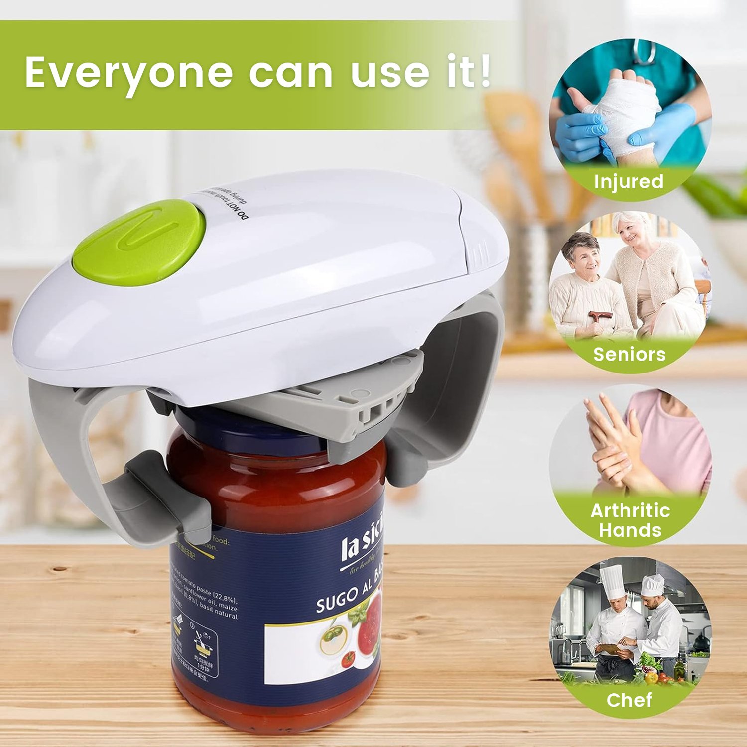 Electric Can Opener, Sturdy and Durable Sealed Jar Kitchen Gadget