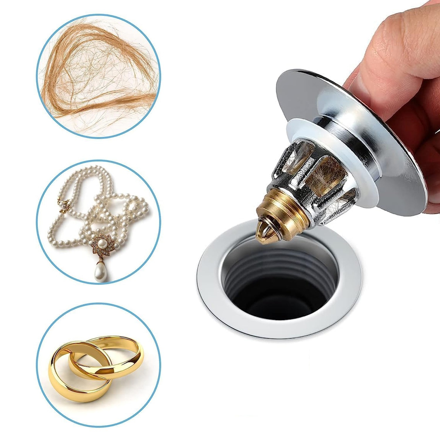 2-Pack Sink Stoppers, Universal Pop-Up Sink Drain Stoppers, Bathtub Stoppers, Kitchen Bathroom Sink Drain Stoppers