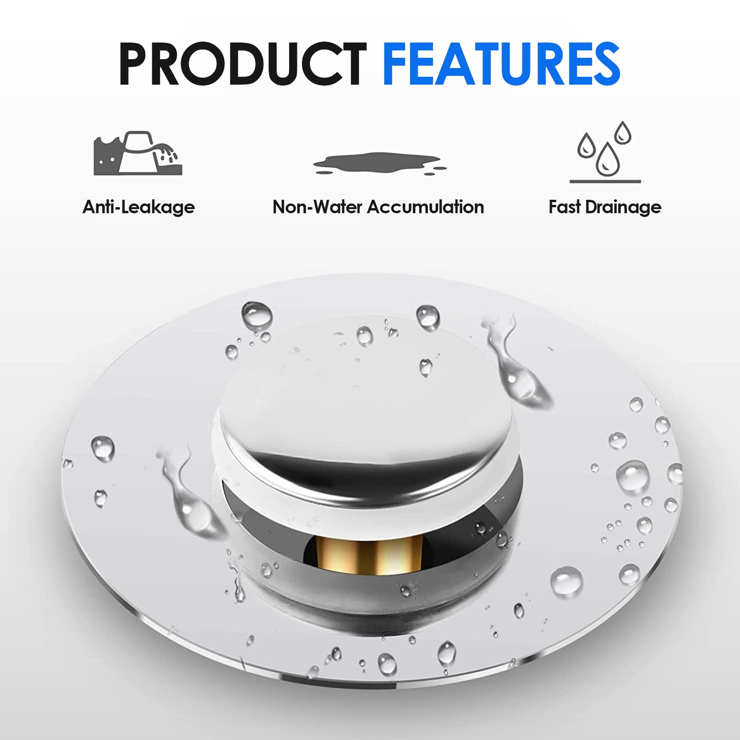 2-Pack Sink Stoppers, Universal Pop-Up Sink Drain Stoppers, Bathtub Stoppers, Kitchen Bathroom Sink Drain Stoppers