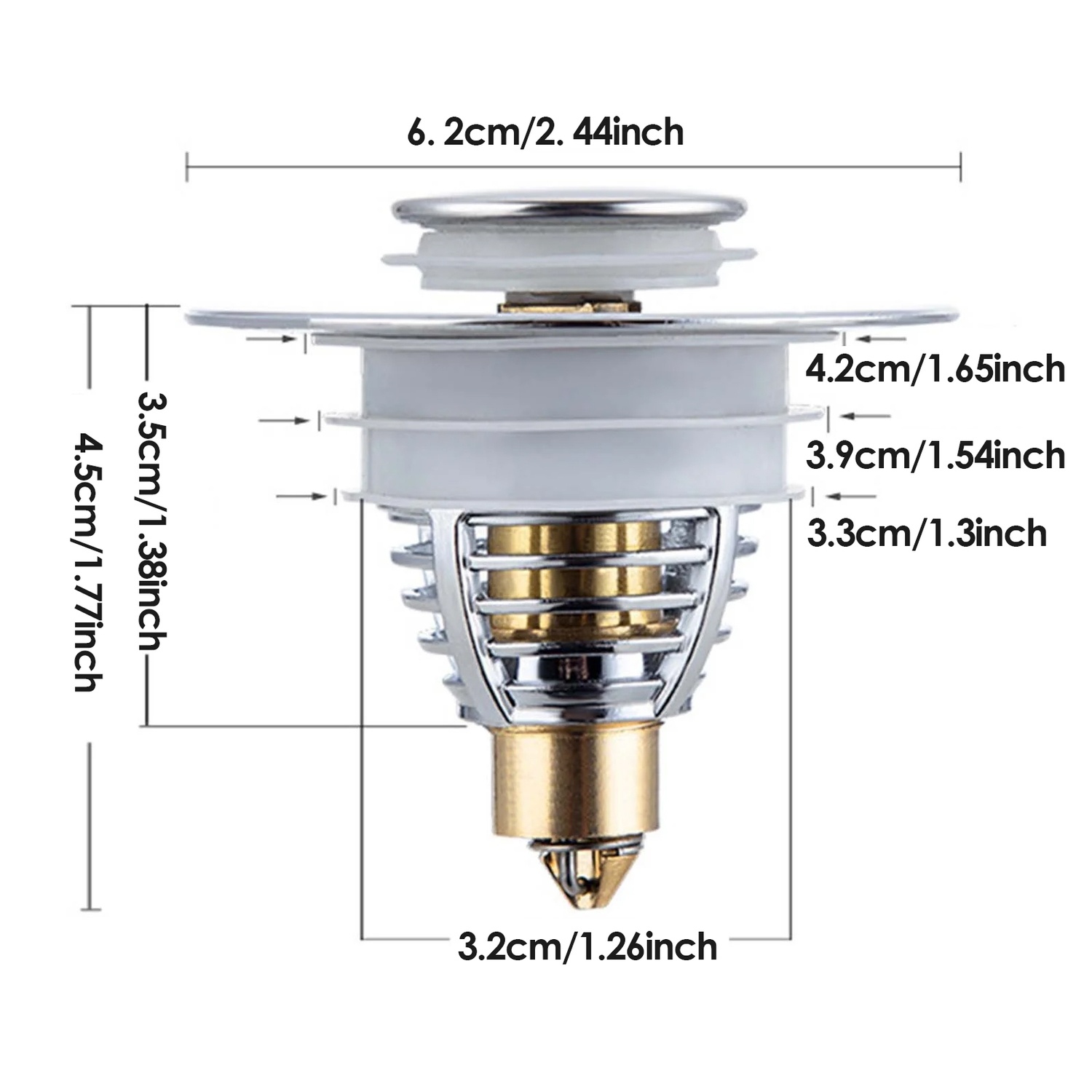2-Pack Sink Stoppers, Universal Pop-Up Sink Drain Stoppers, Bathtub Stoppers, Kitchen Bathroom Sink Drain Stoppers