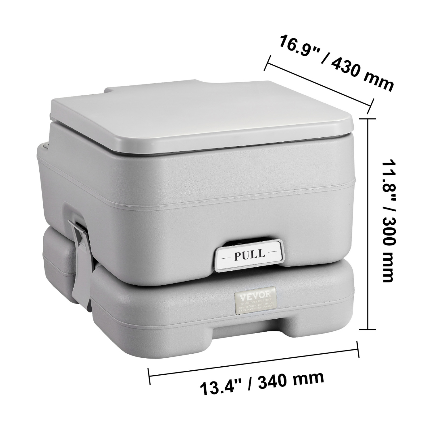 VEVOR Portable Toilet for Camping with Carry Bag, RV Toilet with 3.2 Gal Waste Tank, Push-Button Pressurized Flush Commode, Leak-proof and Odourless