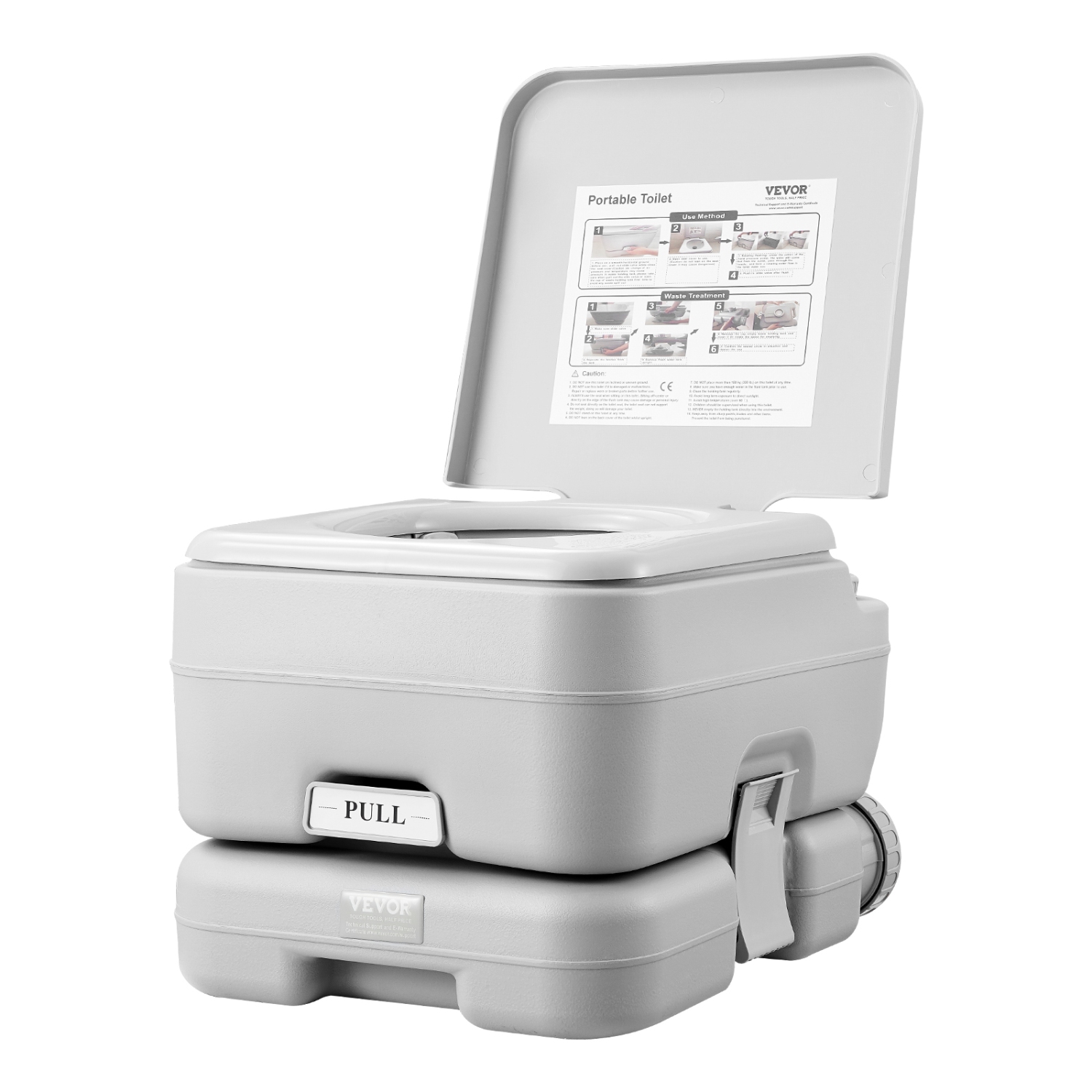 VEVOR Portable Toilet for Camping with Carry Bag, RV Toilet with 3.2 Gal Waste Tank, Push-Button Pressurized Flush Commode, Leak-proof and Odourless