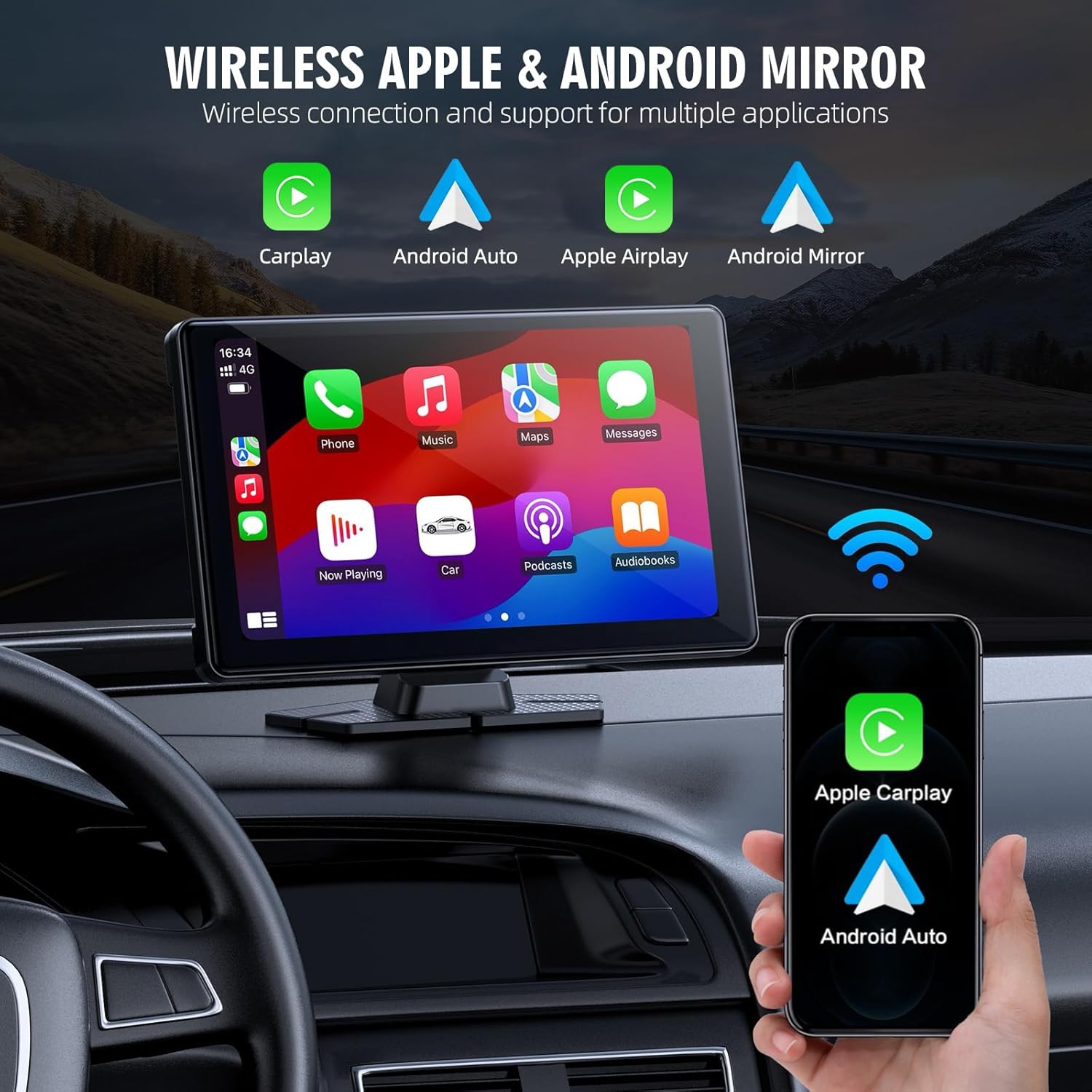 CarPlay sans fil, CarPlay à écran tactile de 9&nbsp;po, Chaîne stéréo pour l'auto avec Apple CarPlay et Android Auto, Mirror Link, Navigation